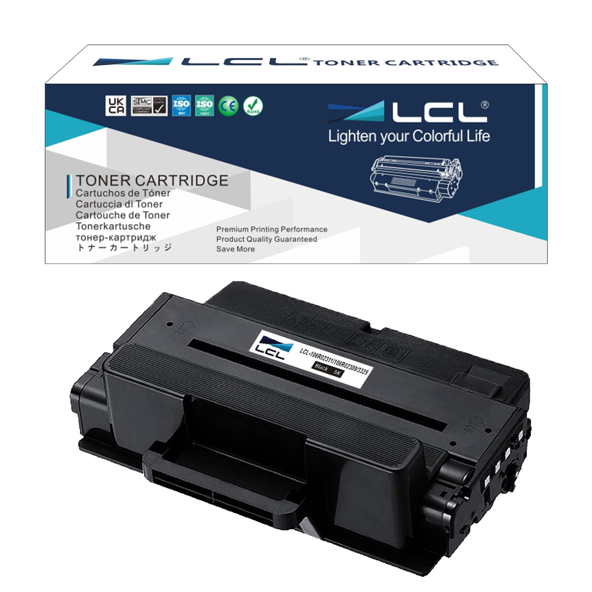 LCL Compatible Toner Cartridge Replacement for Xerox 106R02311 106R02309 5000 Pages 3315 3325 3315DN 3325DN 3325DNI (1-Pack Black)