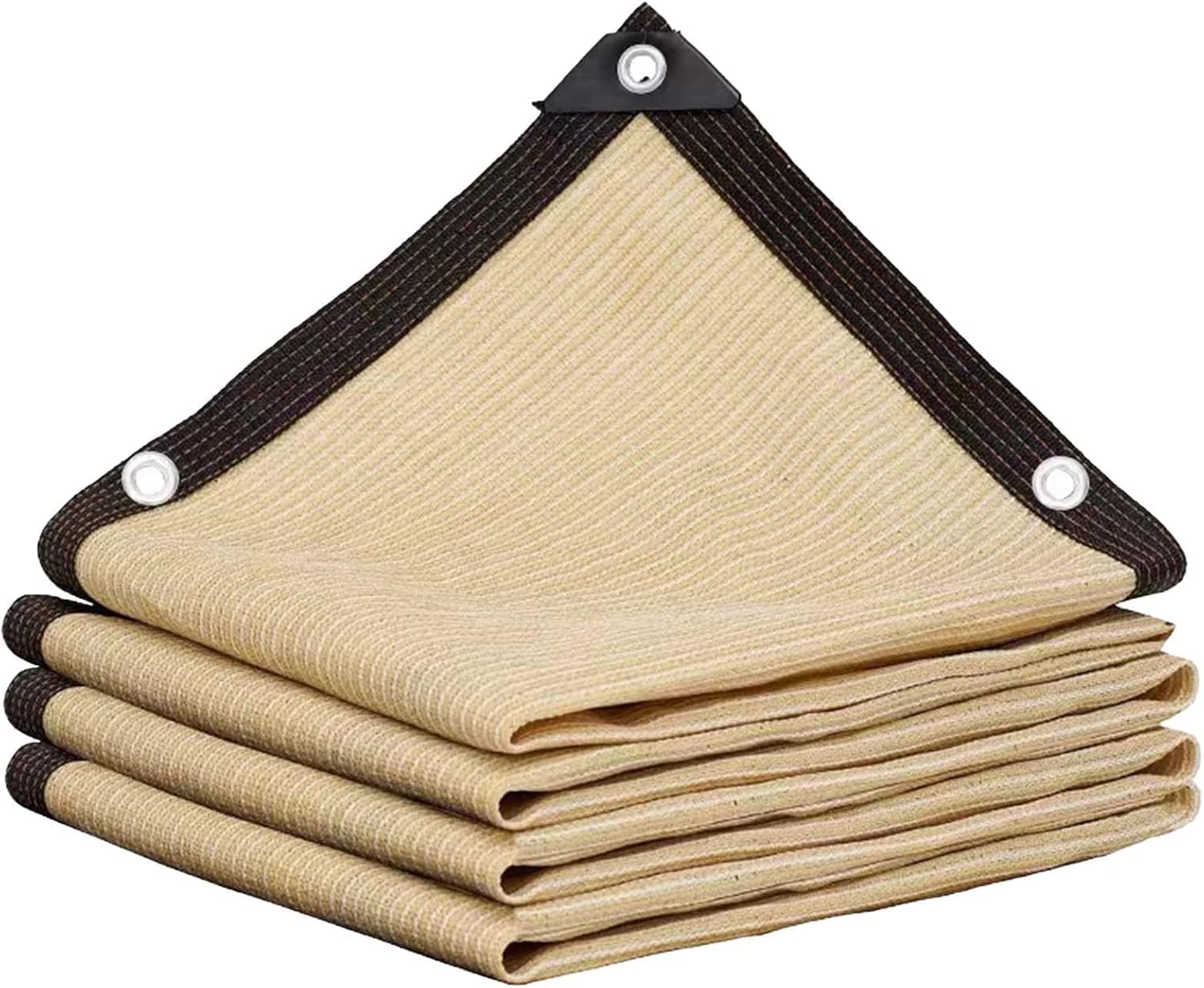 Sunscreen Fabric Shade Netting 85%-95% Shading Rate Shading Net, Greenhouse Shade Sunblock Cloth Taped Edge with Grommets UV Resistant Sunblock Net. (Off White 12-Pin / 2m * 4m / 6.6ft * 16.4ft)