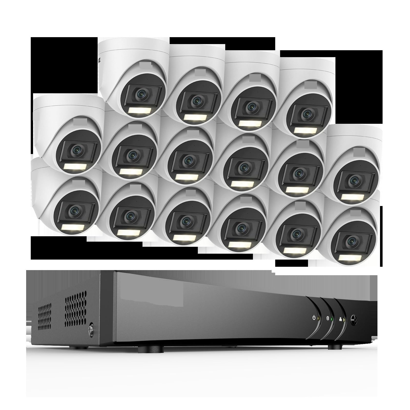 Kit Video Surveillance, Système de sécurité DVR Ultra HD 16CH avec 16 pièces 6MP Super HD Kit de caméra de sécurité intérieure extérieure à Vision Nocturne Polychrome(None,CR1CW)