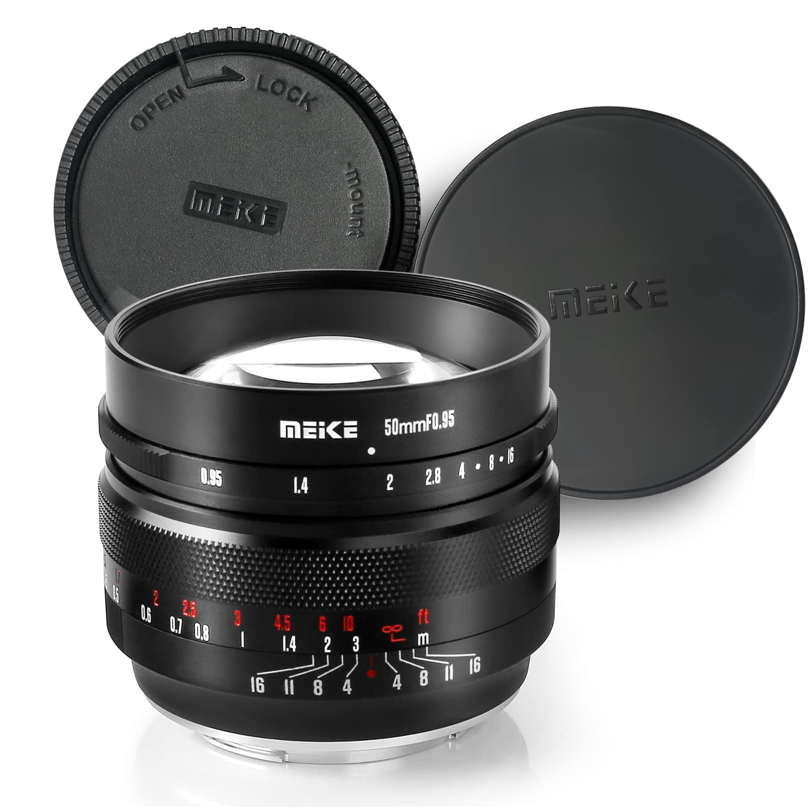 Meike 50 mm f0.95 grand diaphragme - Mise au point manuelle - Compatible avec les appareils photo Canon RF Mount EOS R RP RP R5 R6 R7 R10 R50 sous mode APS-C
