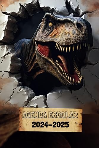 Agenda escolar 2024-2025 dinosaurios: Semana vista, organizador semanal y mensual para primaria ó secundaria| niño | Tiranosaurio Rex | A5 +