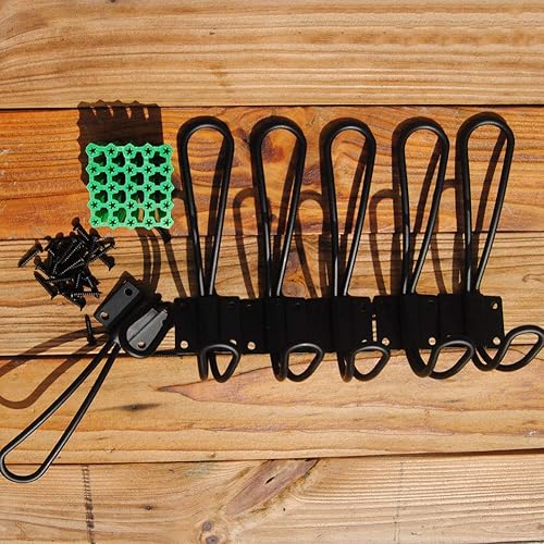 Miniatura 6 de Juego de 6 ganchos rústicos para entrada, de estilo rústico, vintage, para montar en la pared, duros, antiguos, industriales, resistentes, juego de