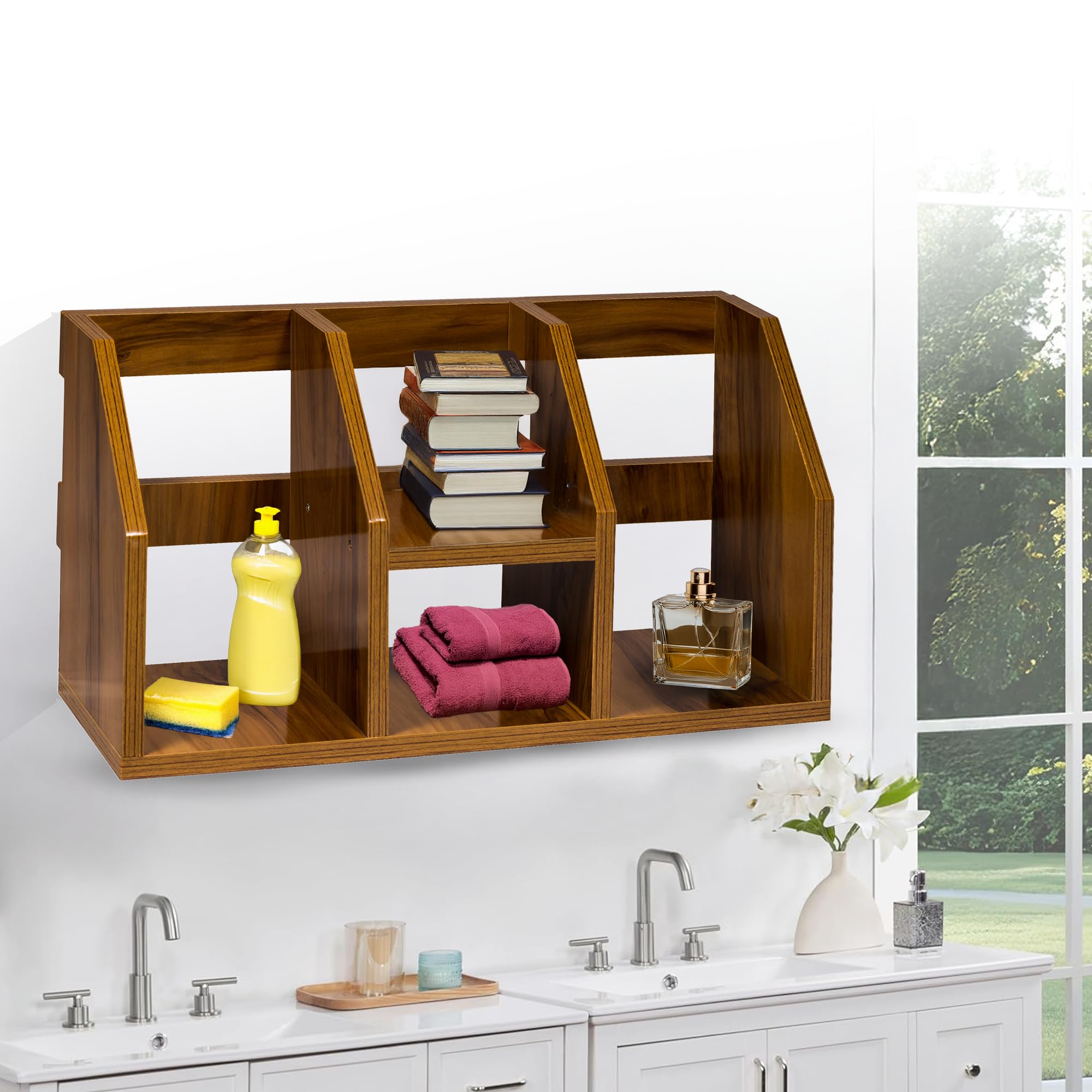 YESMOM YOVA Interior Cabinet Simple Double-Layer Desktop Small Bookshelf Small Storage Box Multi-Functional Suitable for Families Room Organizers and Storage,-Pack of 1. (BANGALI PILA)-image-45