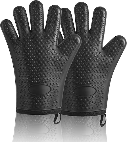 Guantes para barbacoa, guantes de silicona para horno, guantes de parrilla de alta calidad, resistentes al calor, para manejar comida caliente