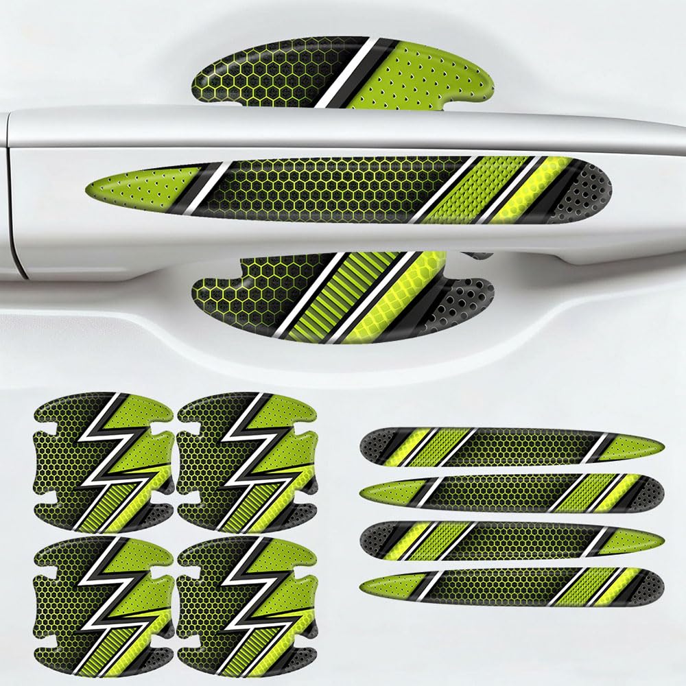 AAFEI Car Door Handle Scratch Protector for Toyota Aygo (AB10 AB40 2005-2022), Paint Protection Film Cup Guard, Carbon Fiber Texture Handle Stripe Cover, Anti Scratch Sticker Pack,F