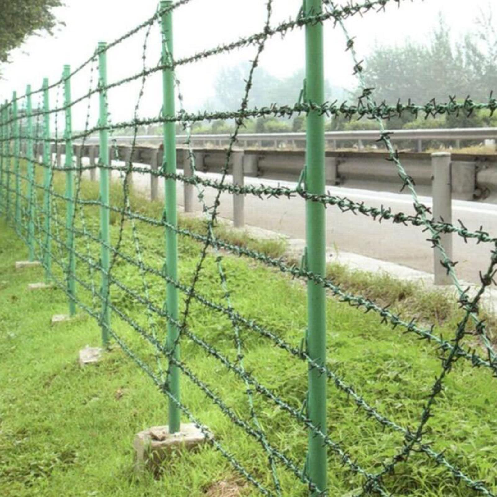LFFH Malla De Alambre De Metal, Cerca De Alambre De Púas Galvanizada Que No Se Oxida Cerca De Protección De Resistencia A Ácidos Y Álcalis For Áreas Pequeñas De Fábrica (Color : 100M)