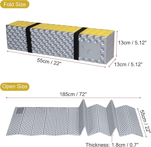 Miniatura 2 de PATIKIL Almohadilla de dormir de espuma de celda cerrada aislada R-Value 2.1 Almohadilla de dormir plegable Esterilla de dormir ligera para acampar