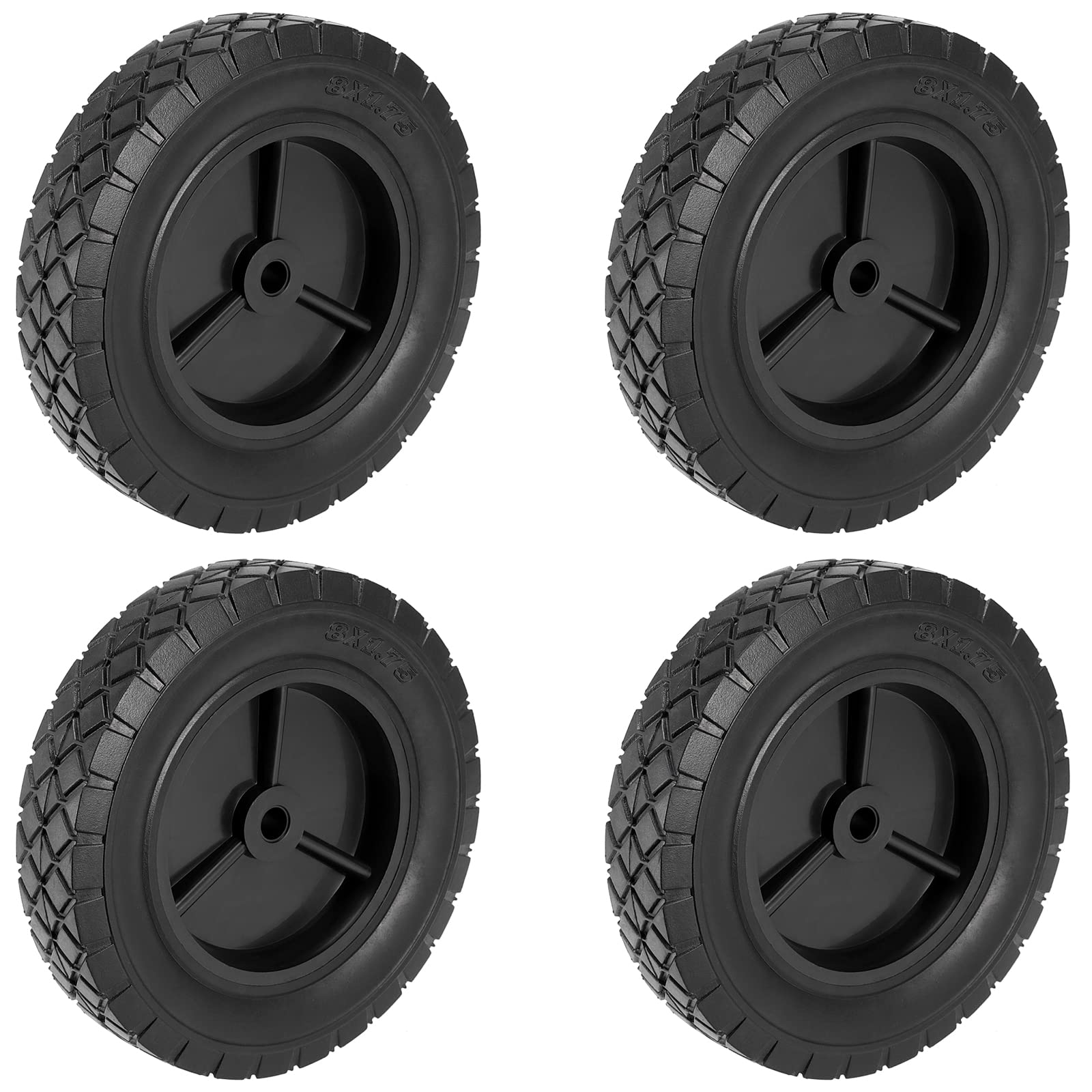 Buy JYUTJYU 4 Pack 8 x 1.75 Inch Solid Rubber Hand Truck Wheels