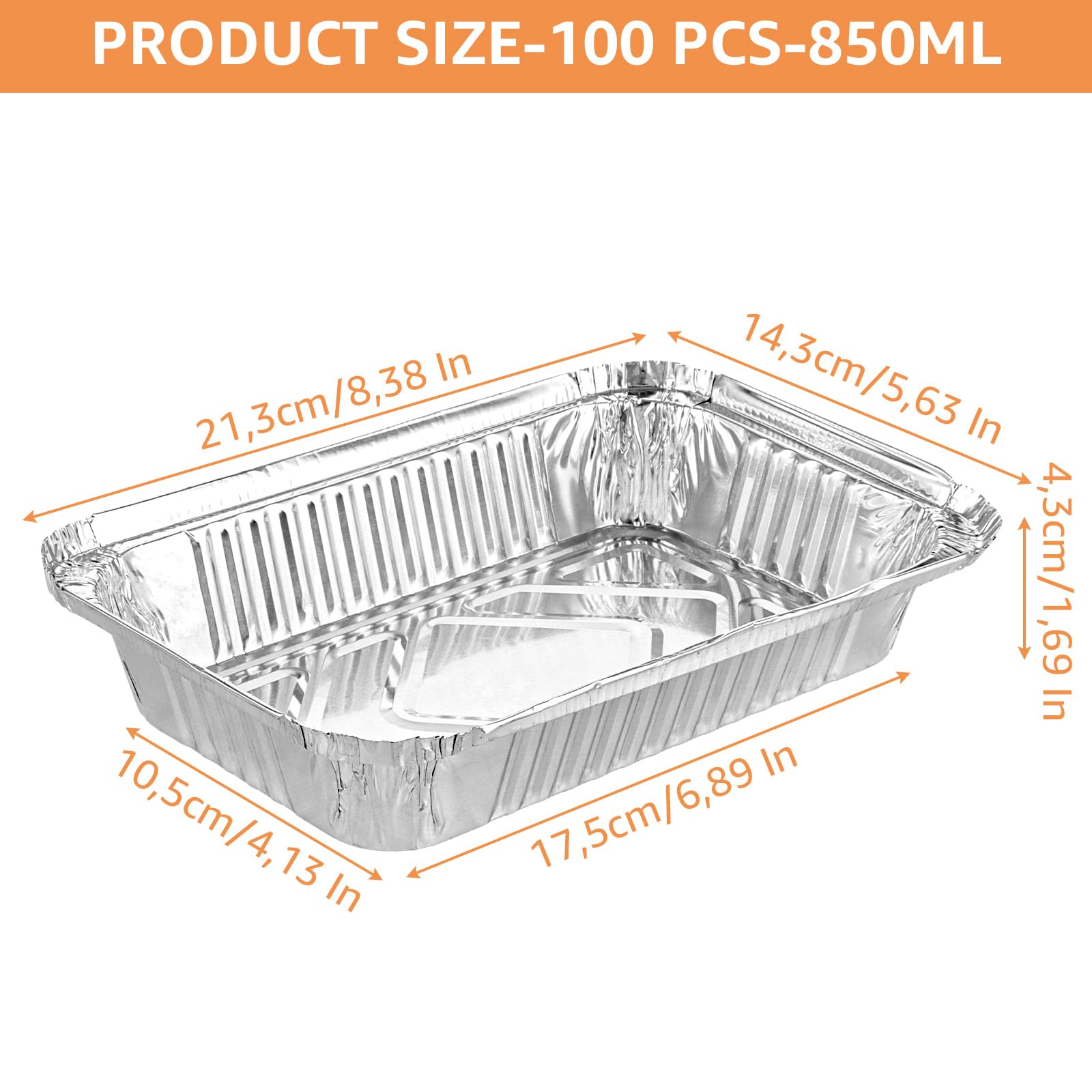 Barquette Aluminium Avec Couvercles 670CC - 100Pc