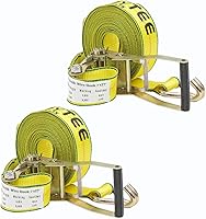 Vista 17 de Mytee Products Correa de trinquete amarilla de 2" x 27' con ganchos en J - Resistencia de rotura de 10,000 libras - Correa de amarre resistente