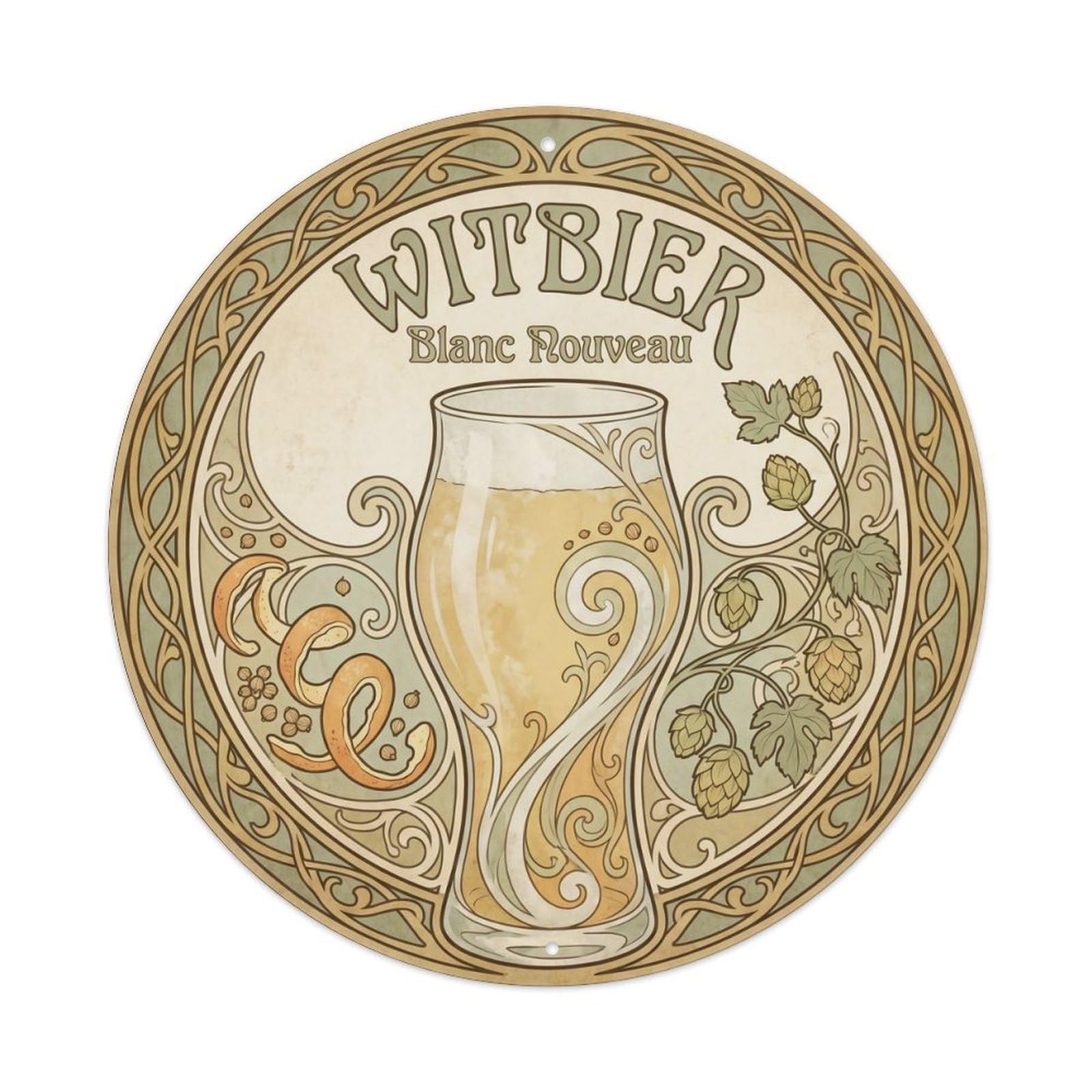 Belgian Witbier Wheat Beer Old School Tavern Culture Metal Tin Sign