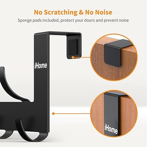 Miniatura 5 de Ganchos para colgar sobre la puerta, resistentes con 9 ganchos, perchero de acero inoxidable para colgar toallas, ropa, abrigos, parte trasera de la