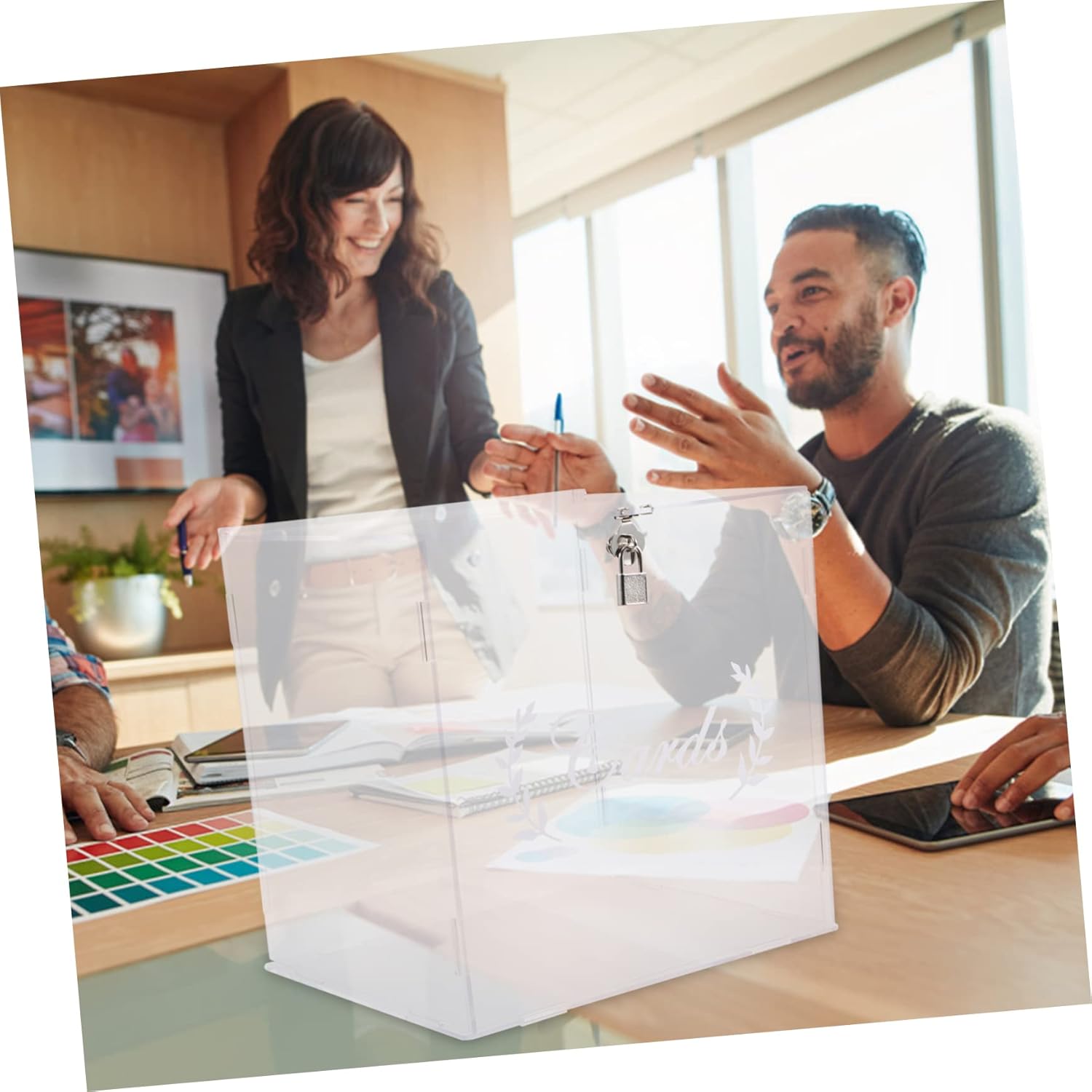 Homoyoyo Wedding Card Box Acrylic Storage for Cards Donations and Messages for Weddings Graduations and Anniversaries Reception Table