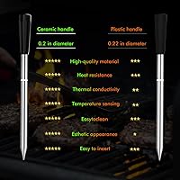 Vista 3 de Termómetro inalámbrico de carne para asar 4 sondas, termómetro digital Bluetooth remoto, súper estabilidad y precisión, termómetro eléctrico