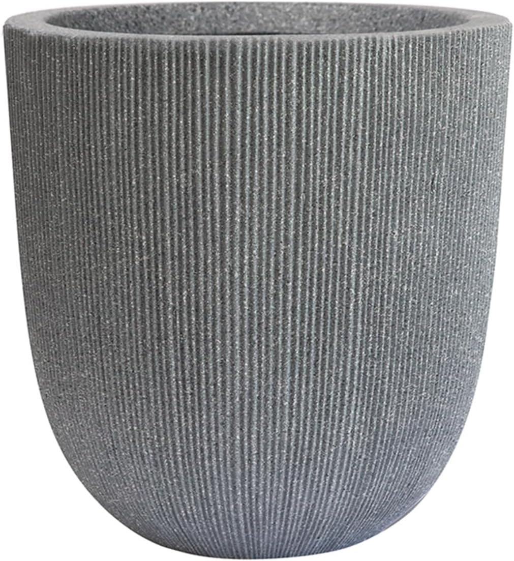 14.8" Tall Round Plastic Planter for Indoor Outdoor Plants, Large Indoor Outdoor Plant Pots with Drainage Hole and Plug, Flower Pots for Plants, Modern Decorative Planter Pots for Home Garden Patio