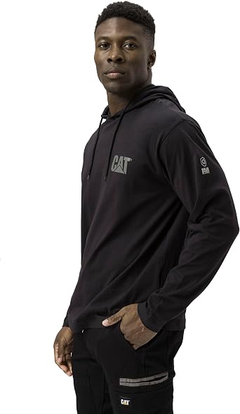 Caterpillar Men's Men's UPF Hooded Banner Long Sleeve T-Shirt T-Shirt
