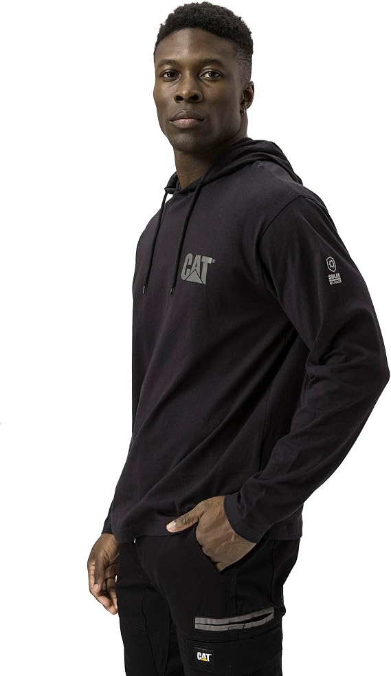 Caterpillar Men's Men's UPF Hooded Banner Long Sleeve T-Shirt T-Shirt