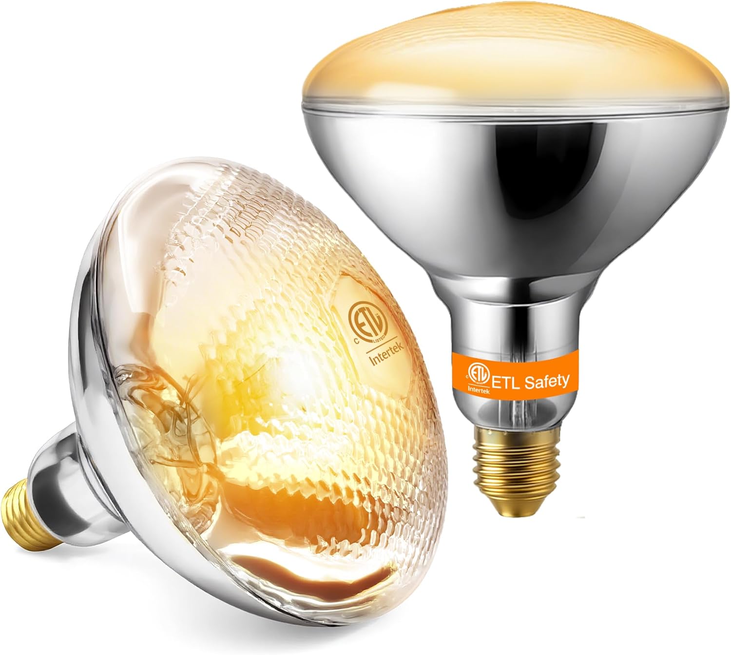 PYY Food Heat Lamp Bulbs - 2-Pack ETL-Listed Frosted Light Bulbs, E26, R40, 110V, 250W, Even Heating, Compatible Food Heat Lamp, 2000 Hour Rated, Infrared Food Warming Bulbs for Food Service