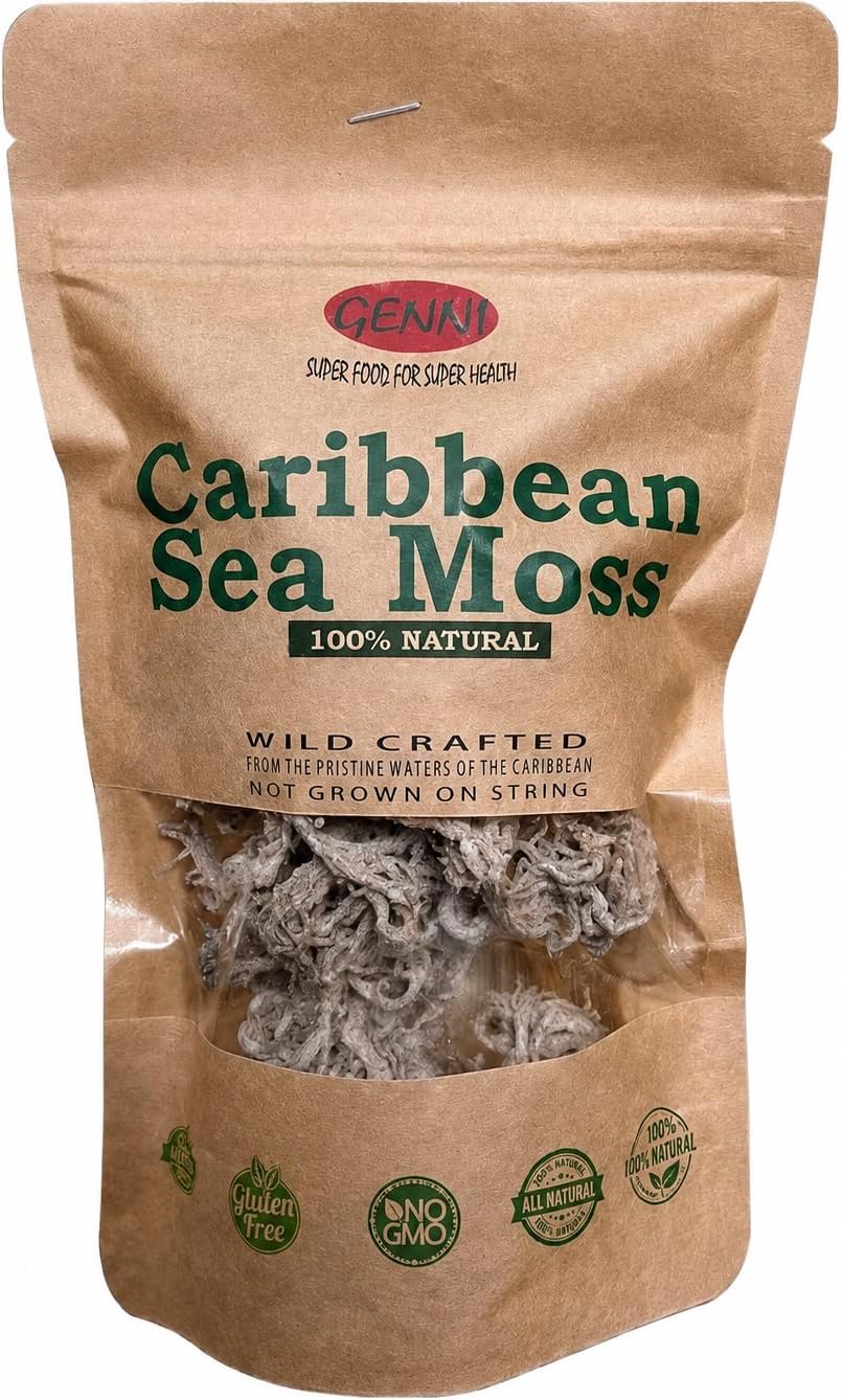Wild Crafted Dried Gold Sea Moss 150g | From The Pristine waters of the Caribbean Sea | Unbleached & NOT Grown on String