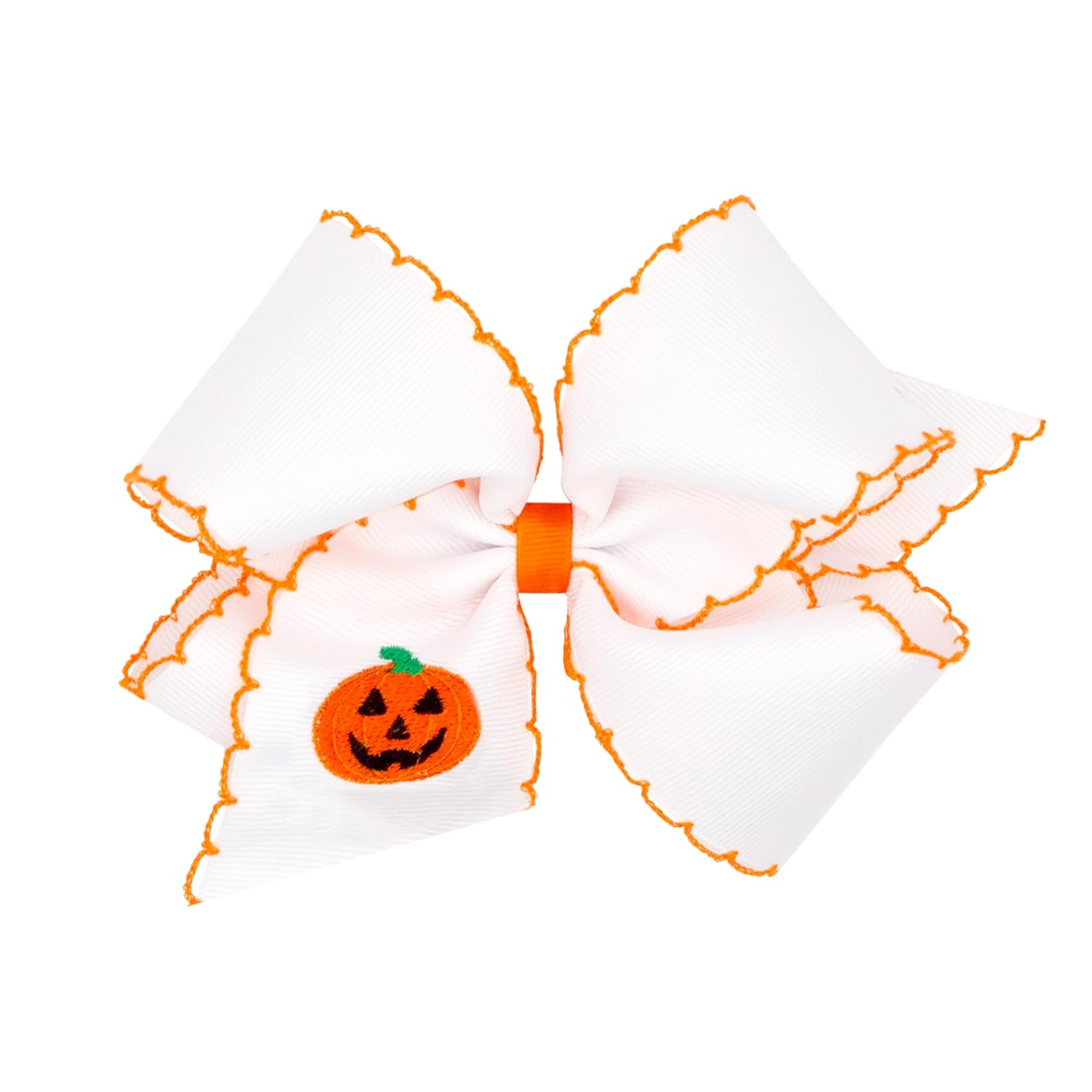 Wee Ones Girls' Halloween Themed Fall Color Hair Bows and Hair Accessories, Clips, Hairbands, and More, King, Colorful Jack O Lantern Stitch