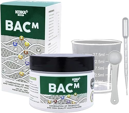 KOIKA BACM - Mejora de color natural para peces, combinación de probióticos y vitaminas múltiples para acuario A, B6, B2, olor agradable (BACM