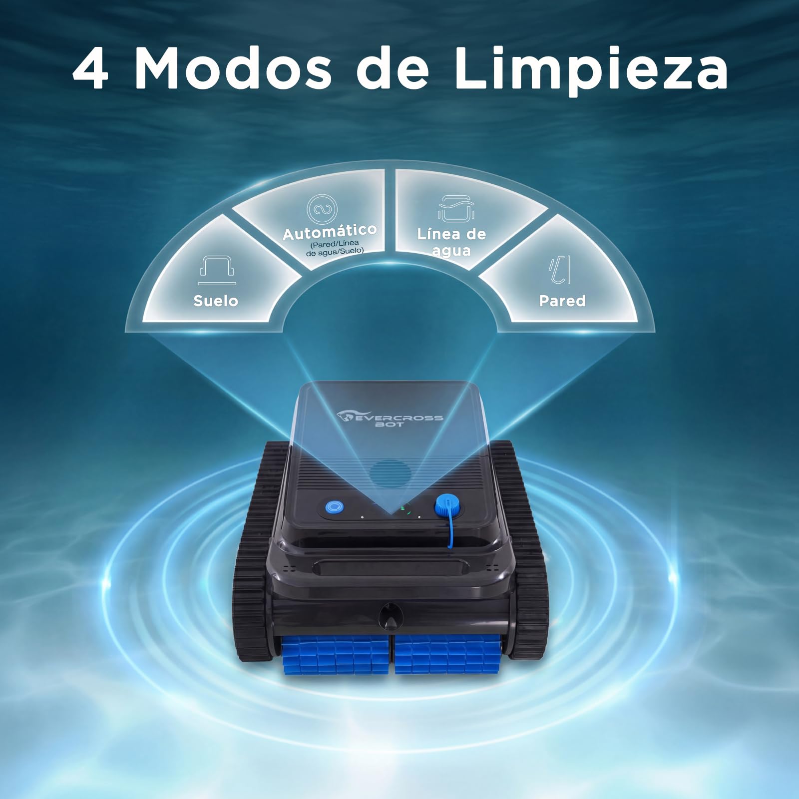 U8 Robot Piscina sin Cable con App, Limpia Fondo, Paredes y Línea de Agua, 120 Min Autonomía, 4 Motores, Navegación Inteligente, hasta 200 m²