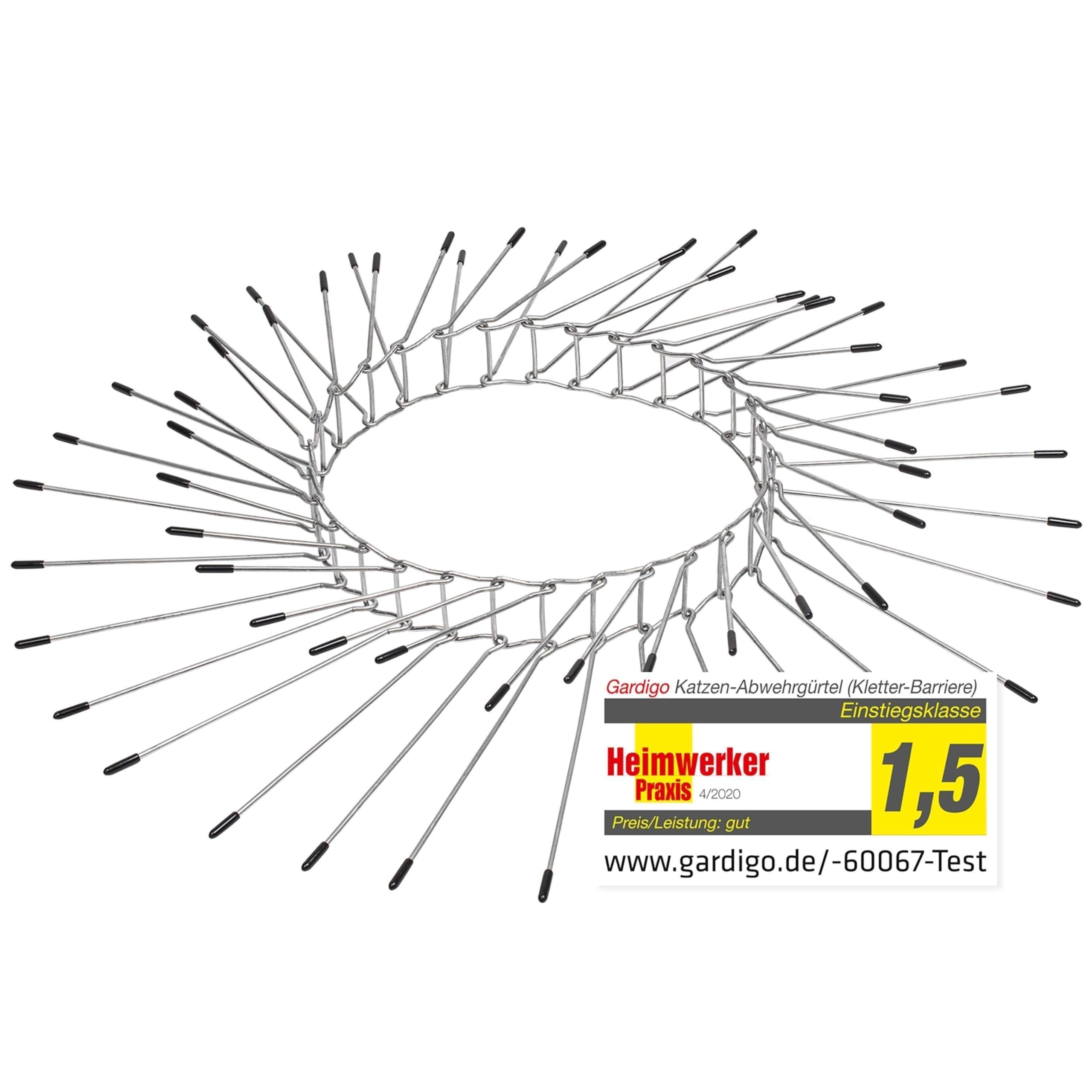 GARDIGO Ceinture Anti-Chats pour Arbres en Acier Galvanisé 21 cm | Barrière anti-chats – Protection des Arbres – Acier galvanisé – Contre les Martres et Ratons Laveurs – Modulable