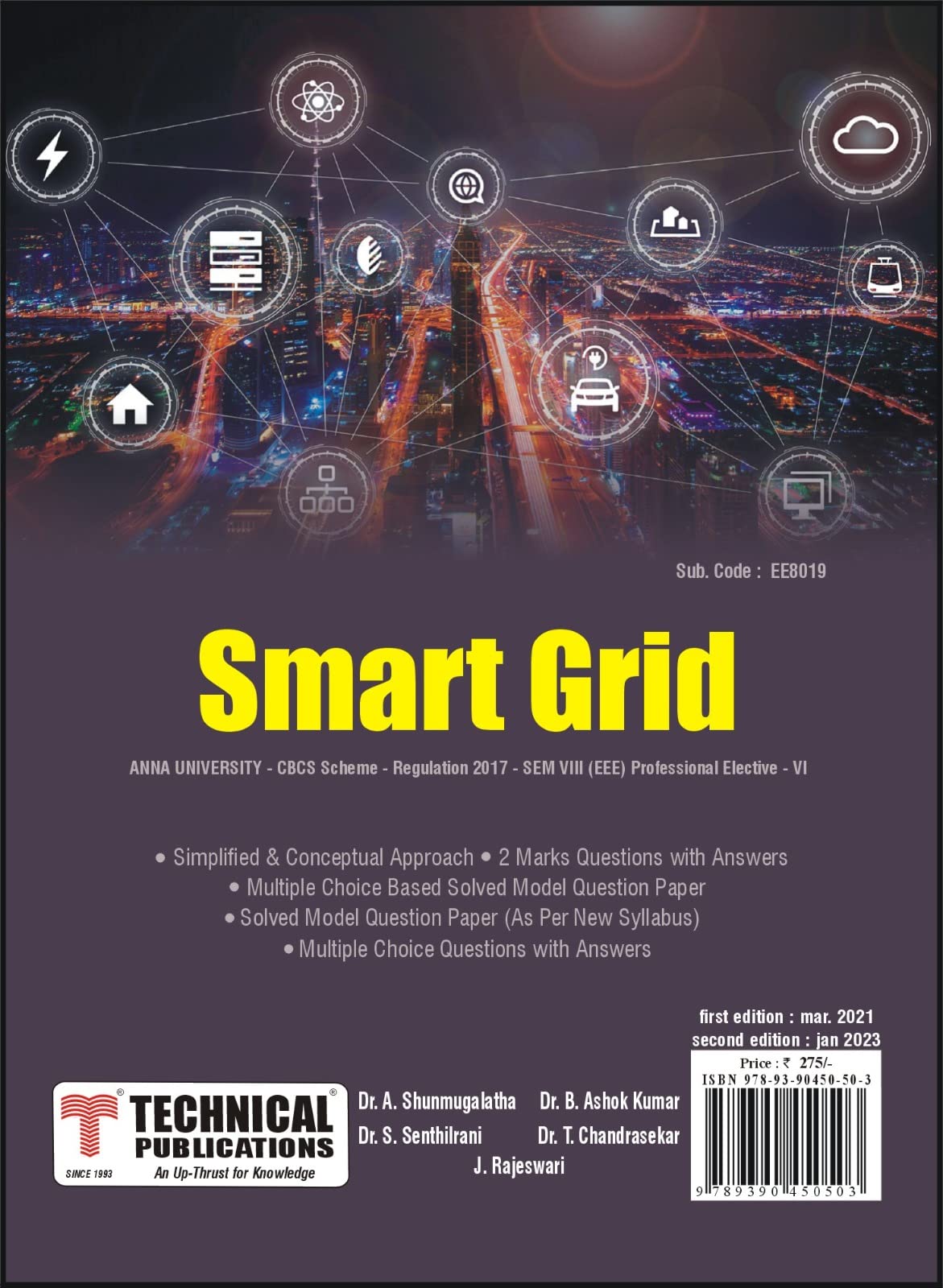 Buy Smart Grid for BE Anna University R17 CBCS (VIII-EEE/Prof. Elec.-VI- EE8019) — BookShops.in