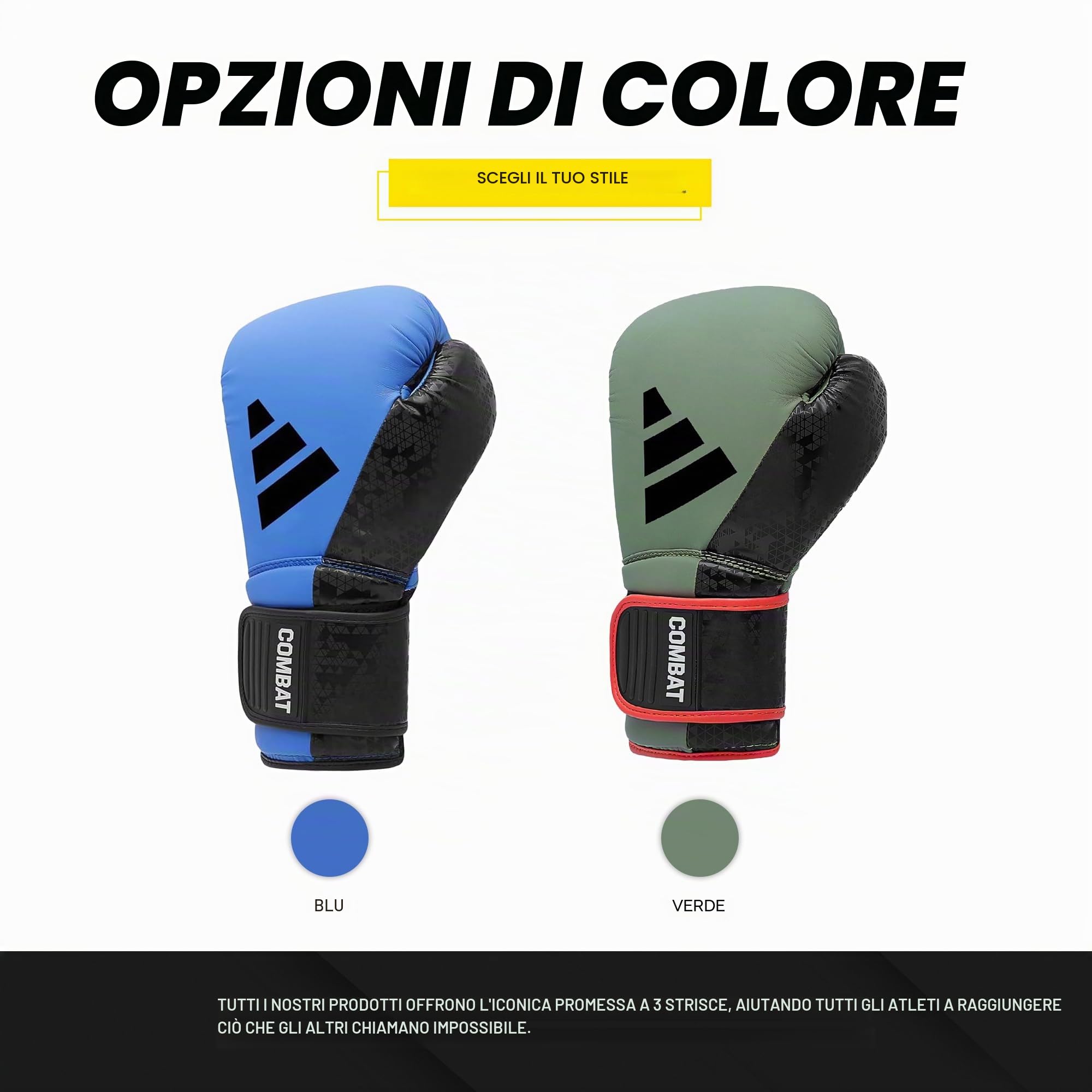 Guantoni da boxe Combat 50, verde/nero