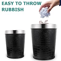 Vista 8 de Operitacx Cubo de basura retro para el hogar multiuso, sin tapa, cubo de basura para cocina, baño, dormitorio, oficina, versátil, capacidad de litros