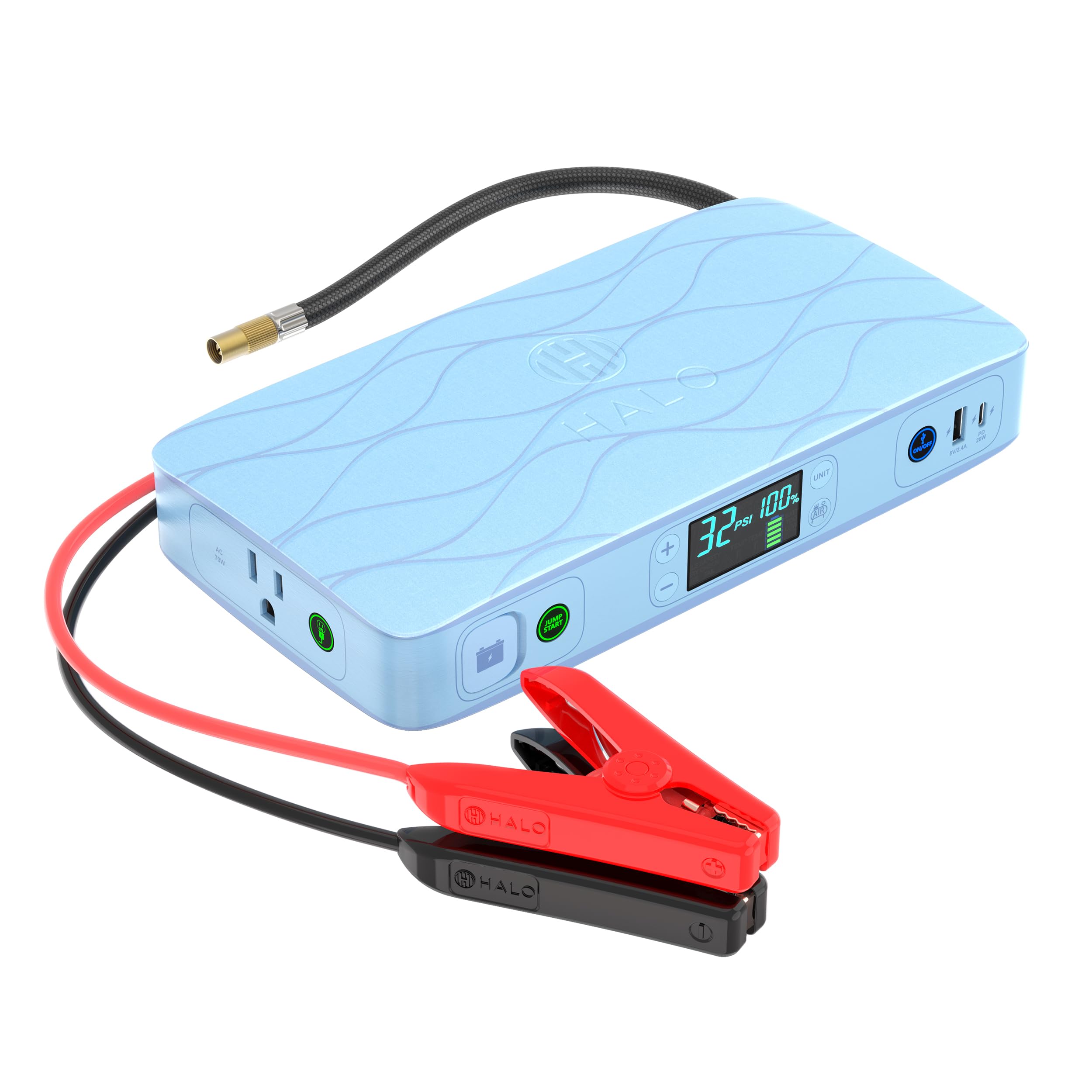 Halo Bolt Ultimate 2.0 Jump Starter, Air Compressor, with AC Outlet