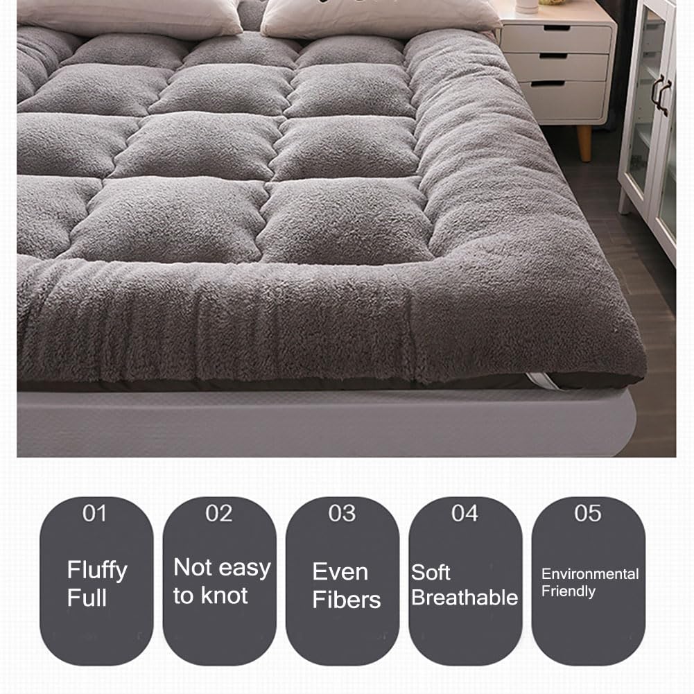 Materasso Futon Giapponese Arrotolabile 10 Cm - Tatami Antiscivolo Traspirante Per Pavimento - Foto 12