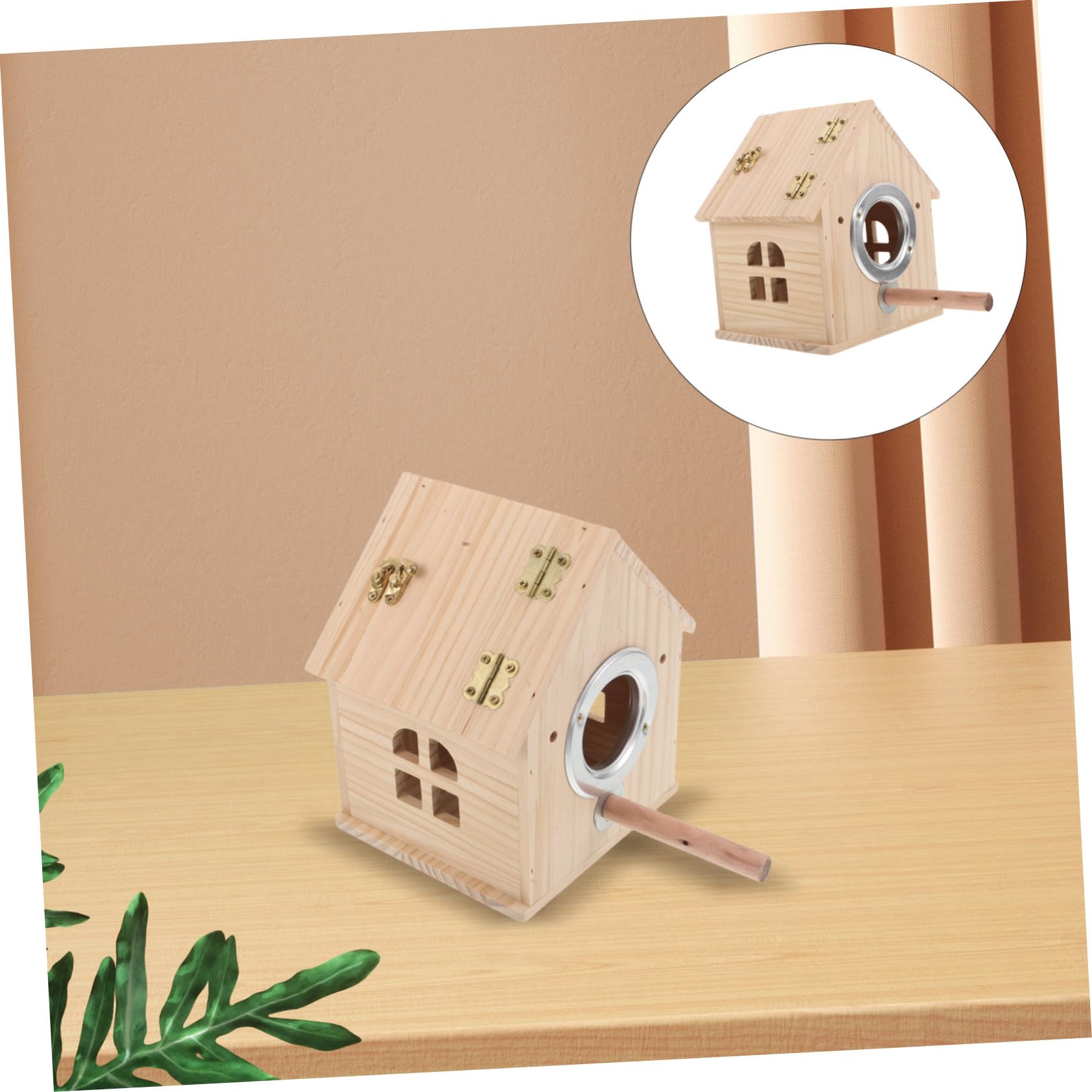 WOONEKY Bird Nest Box For Small Parakeets and Lovebirds Wooden Breeding House with Removable Top and Easy Access Door Nesting Cage For Budgie Finch Sparrow