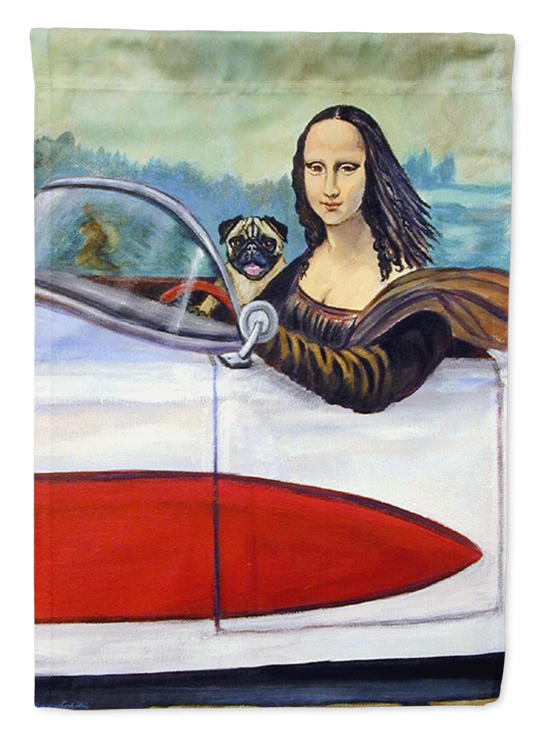 Caroline's Treasures 7043CHF - Tela con bandiera Carlino e Mona Lisa, grande, multicolore
