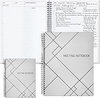 Vista 2 de Juvale Meeting Notebook for Work - Spiral-Bound Planner Notebook for Work Planner & Office Supplies - Agenda & To Do List Notepad - 11 x 8.5 In