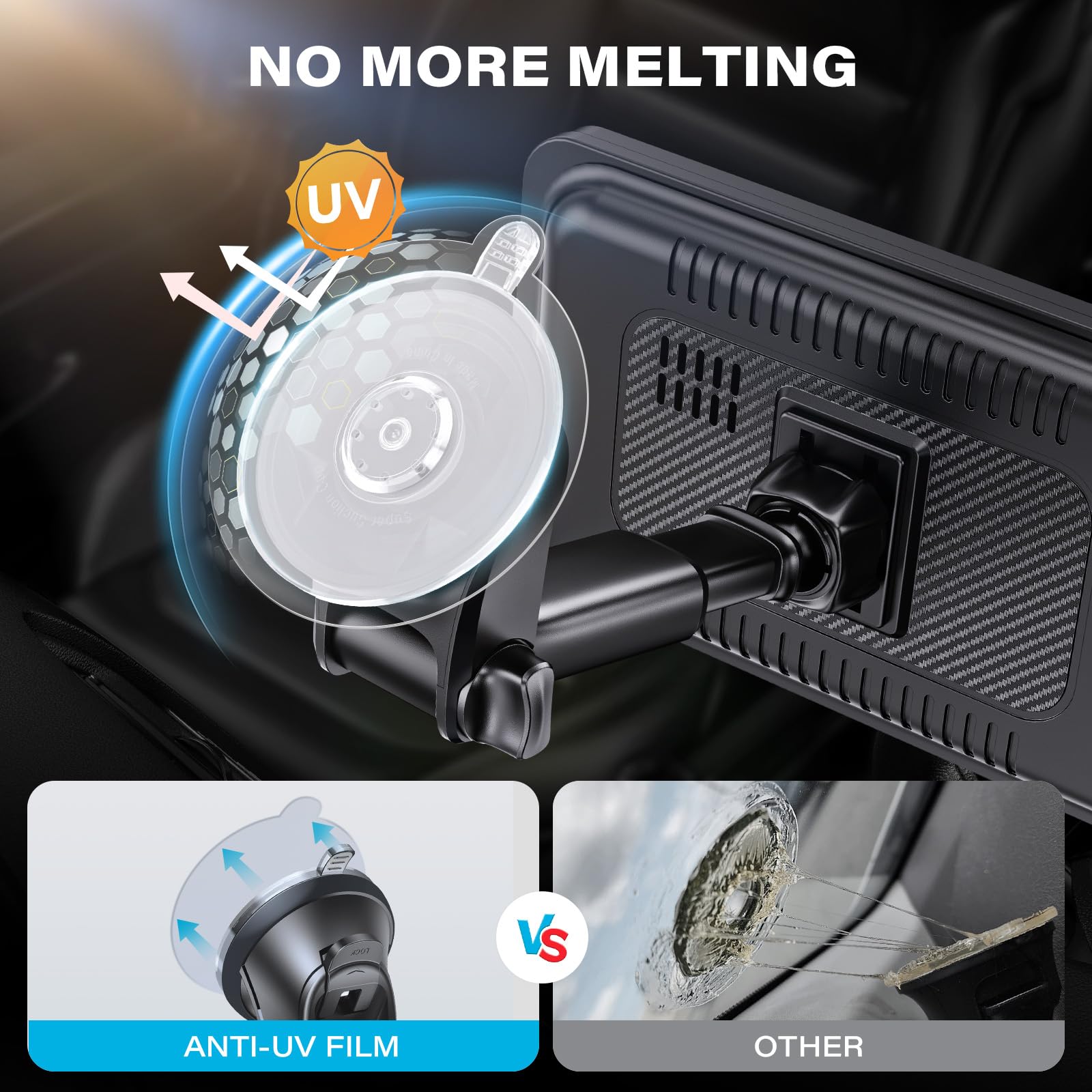 1Zero Soporte de coche con ventosa para monitor portátil