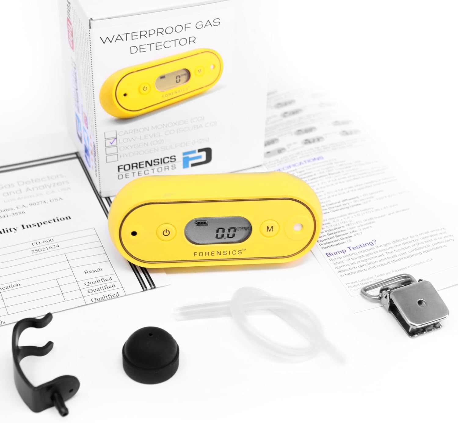 CO Meter for Scuba | Sensitive 0.1ppm Resolution | USA NIST Calibration | Scuba, Inspectors, Air Quality | 3 Year Sensor | 2 Year Battery |