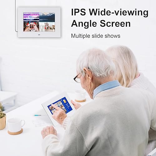 Miniatura 5 de Marcos de fotos digitales de 7 pulgadas 1280x800 IPS pantalla reproductor de video con control remotopresentación de diapositivascalendarioreloj,