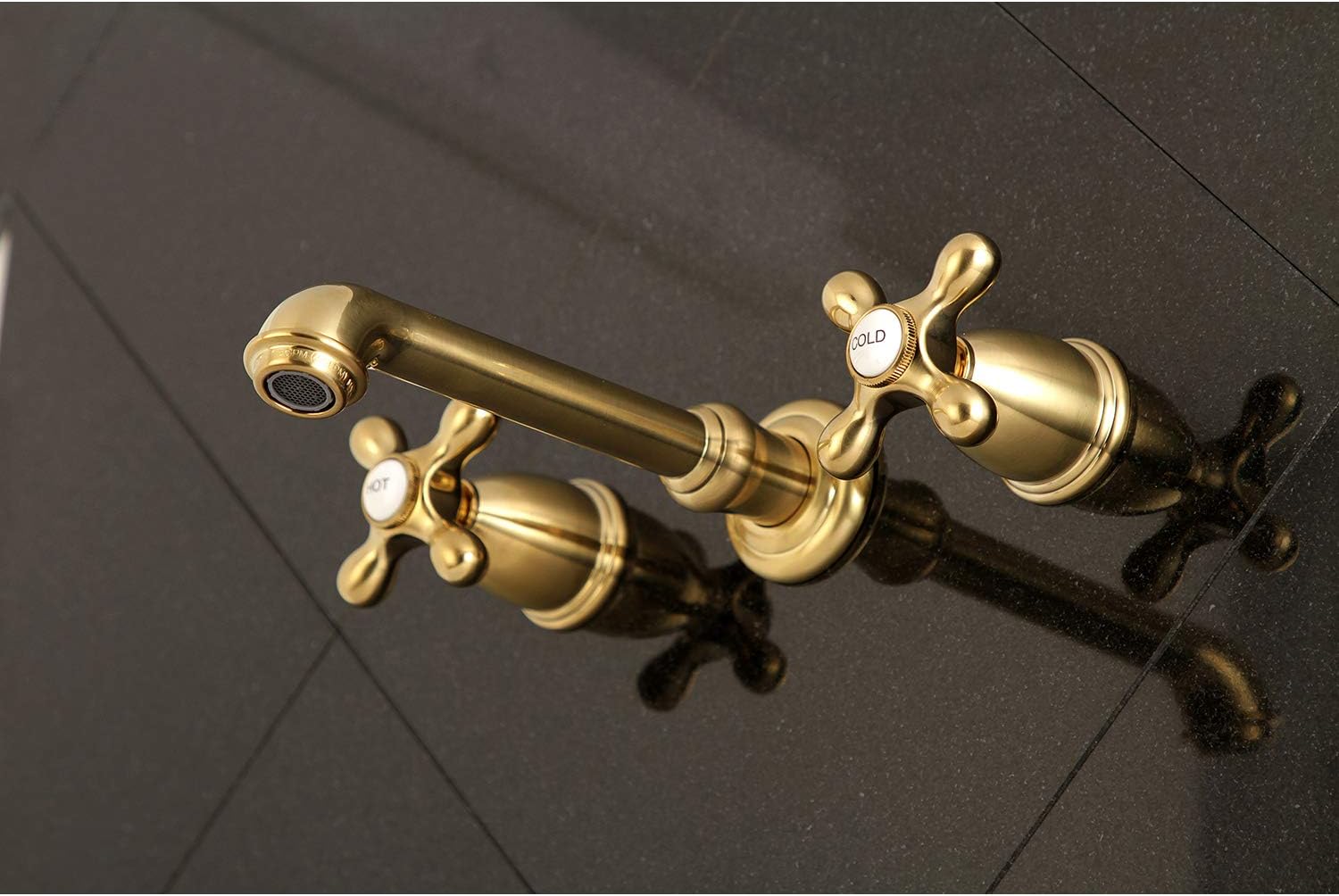 40% оƒƒ Dіѕсоunt Kingston Brass KS7127AX 8-Inch Center Wall Mount Bathroom Faucet, Brushed Brass Rеvіеw Kingston Brass KS7127AX 8-Inch Center Wall Mount Bathroom Faucet, Brushed Brass