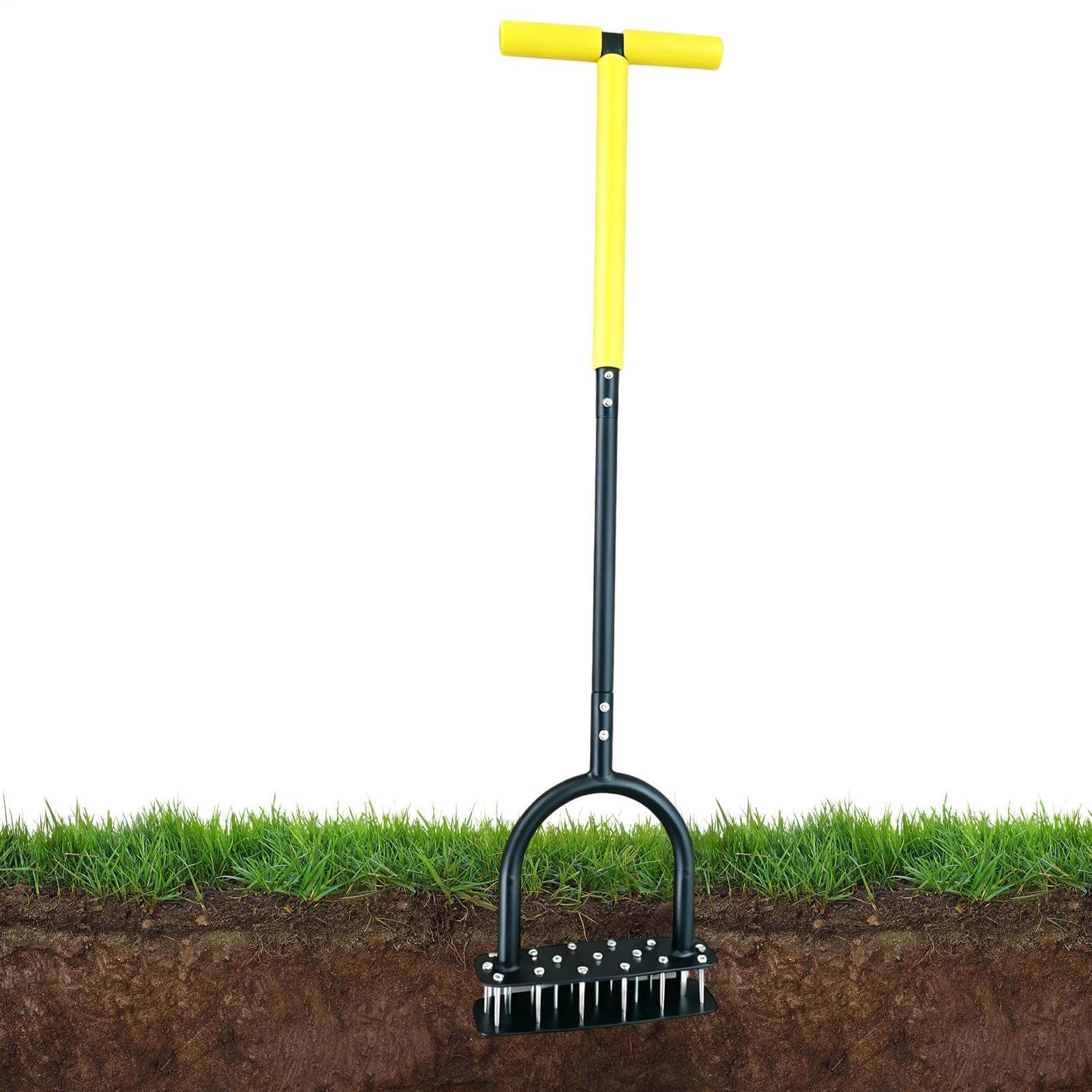 Aerator do trawy Wytrzymały ręczny ergonomiczny kultywator | Aerator Kolcowy Do Trawników Do Ogrodu, Patio, Rabat Kwiatowych, Podwórka, Spulchniania Gleby Oraz Pielęgnacji Parku