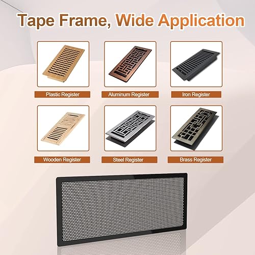 Miniatura 5 de Cubierta de ventilación para registro de piso, malla de rejilla de ventilación de 4 x 10 pulgadas, cinta de marco perfecta para filtros de