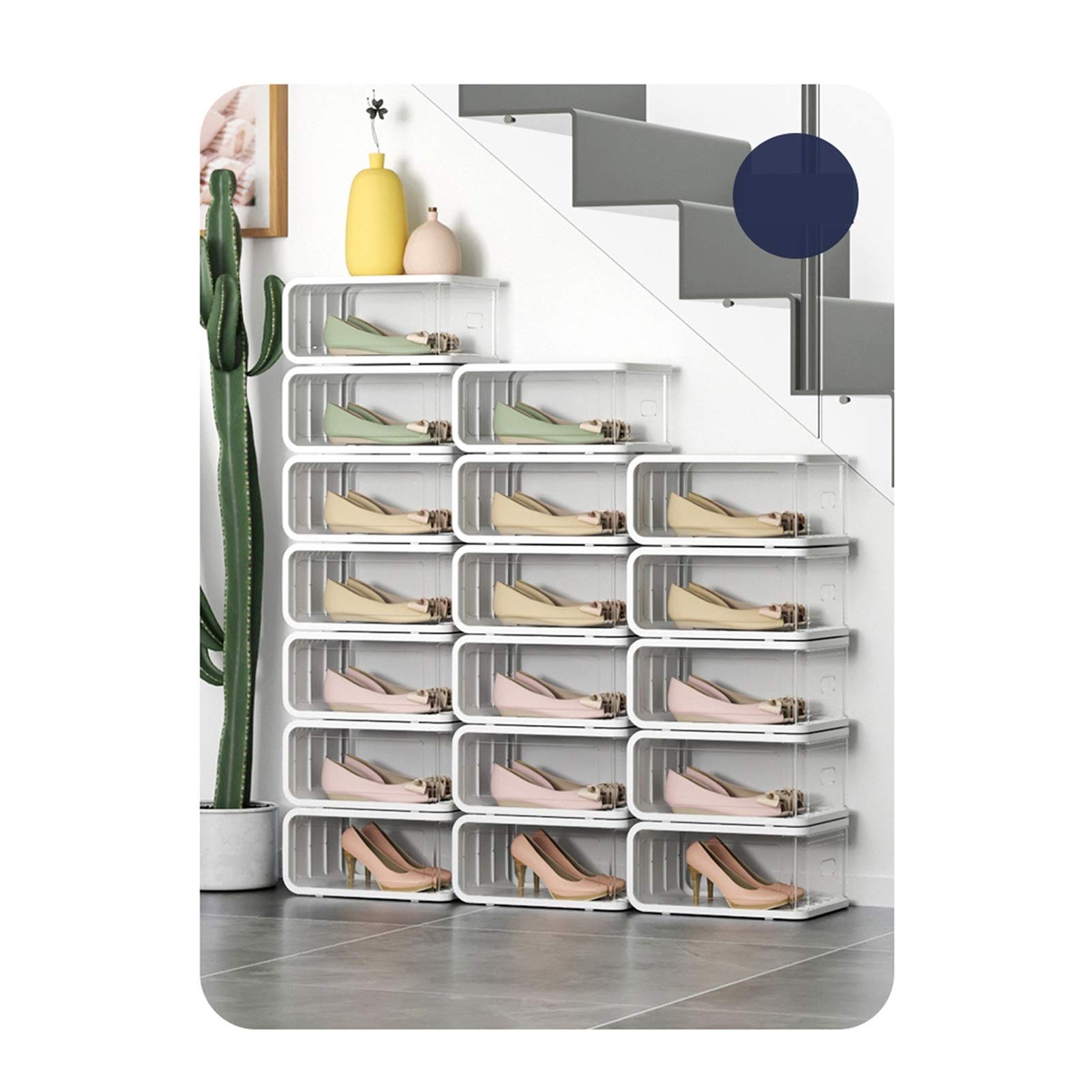 Genérico Zapatero Zapatero/Estantes para Zapatos Caja de Zapatos Cajas de Almacenamiento de Zapatos apilables Organizador Puerta y Tapa de plástico Resistente Cajas de Zapatos Transparentes Juego d