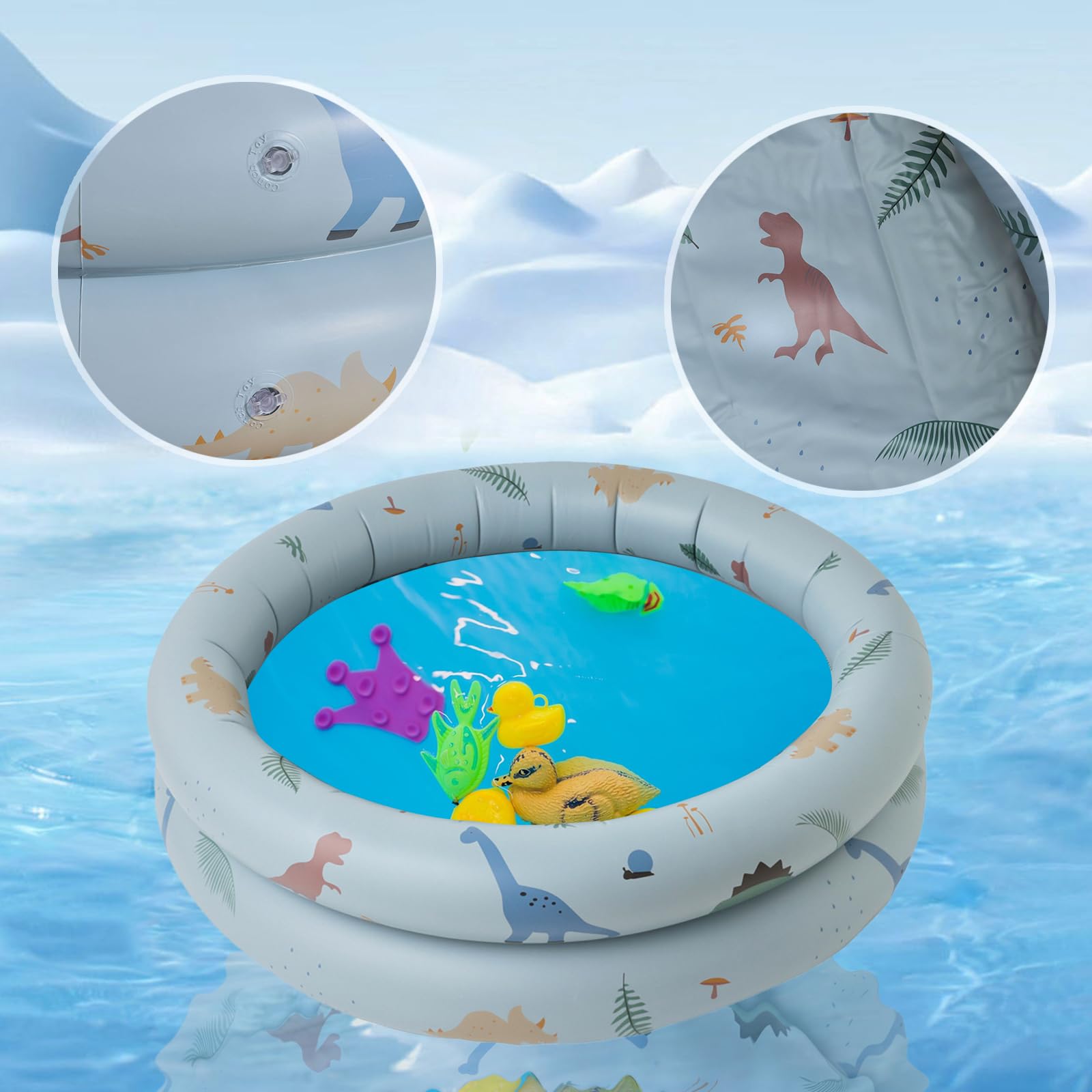 Satiskid Paddling Pools for Kids Inflatable Baby Swimming Pool, Round Inflatable Paddling Pool - Image 3