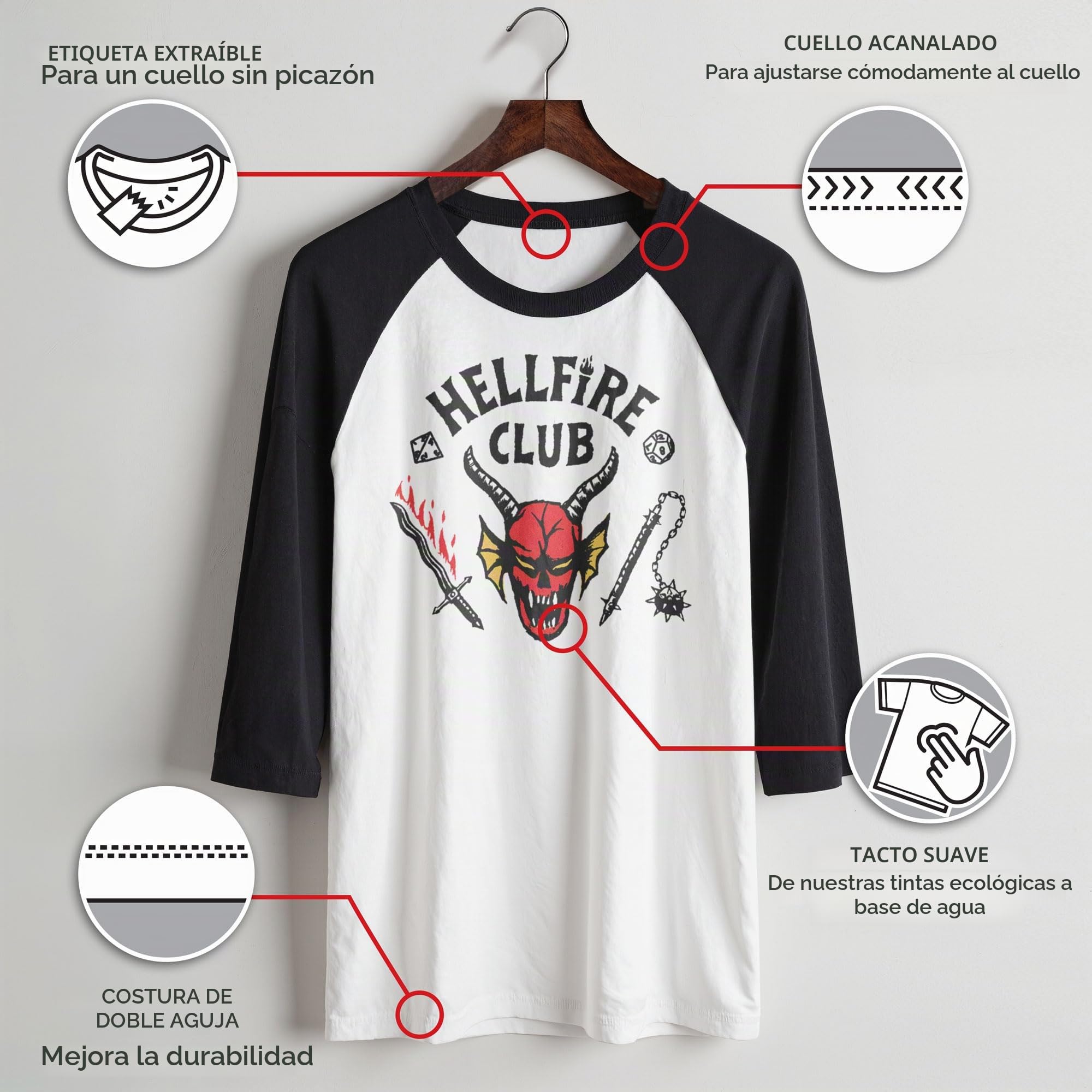 Stranger Things Camiseta Hellfire Club para Hombre