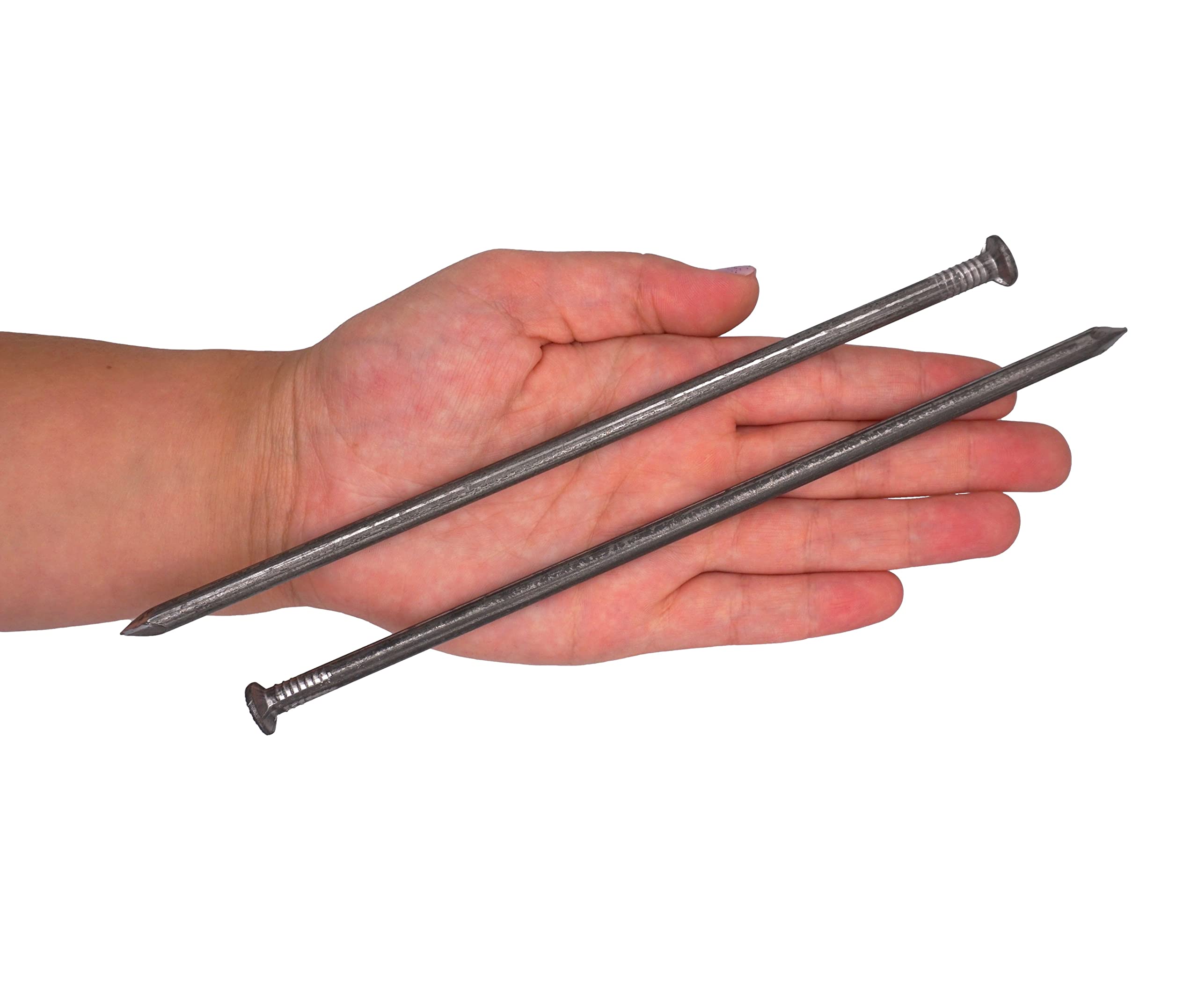 SKIR'CO (400 stuks) Stalen 1,6 x 25 mm bouwnagels, platte ronde kop, multifunctionele gewone draadnagels voor hout