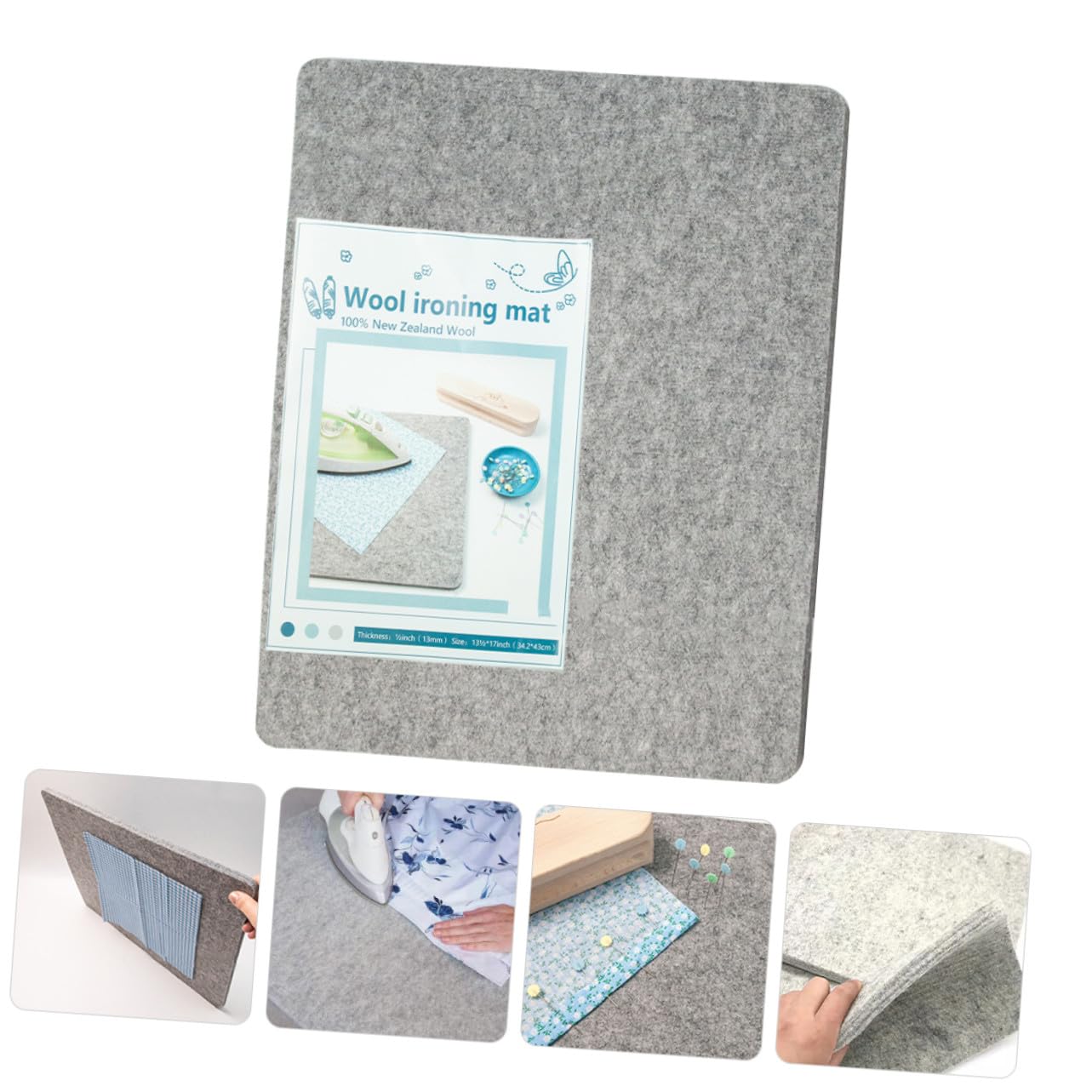 IMIKEYA Tappetino da stiro in feltro di lana, resistente al calore, per trapuntatura e cucitura, lavabile e portatile, protezione efficace per indumenti