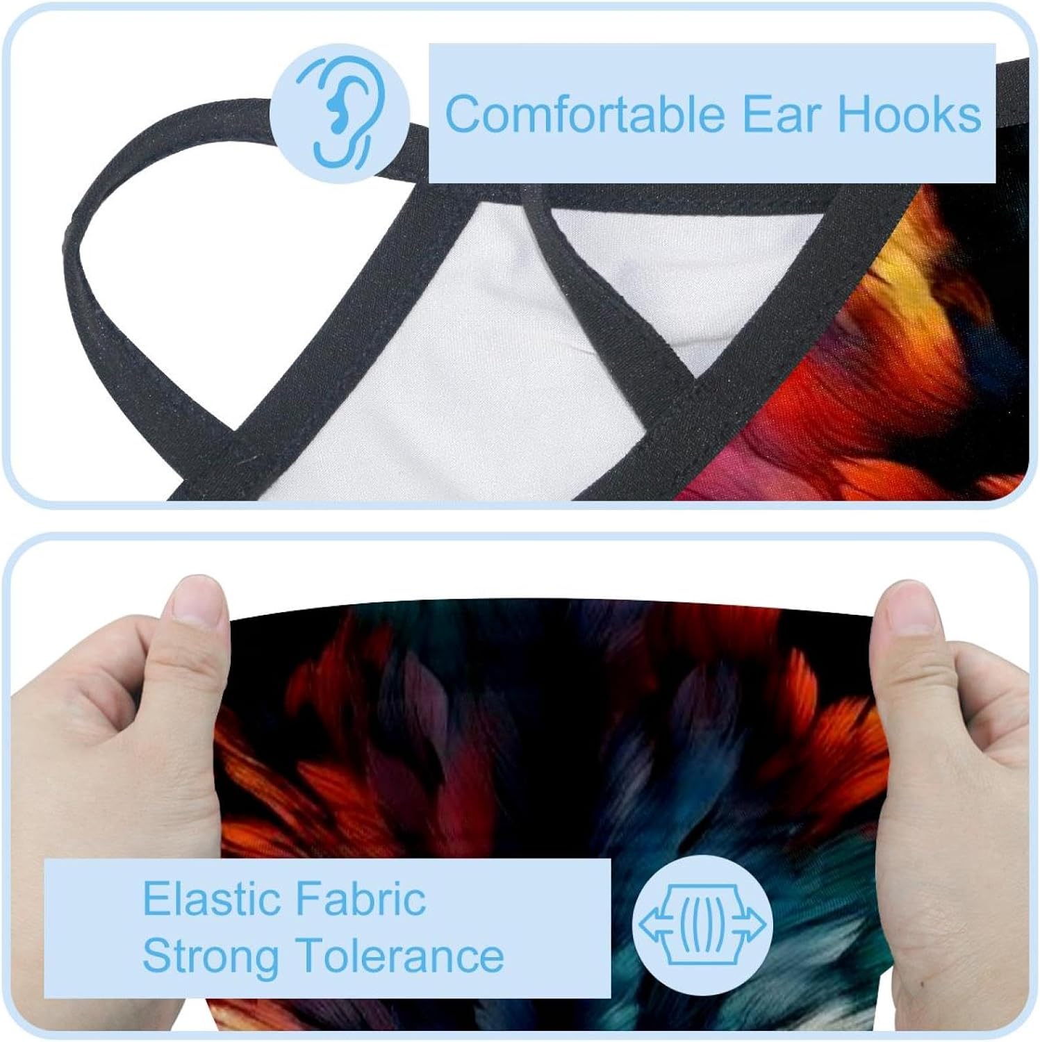 4 Pack Wolf Fishing Neck Gaiter - UV Face Mask Sun Protection for Men & Women