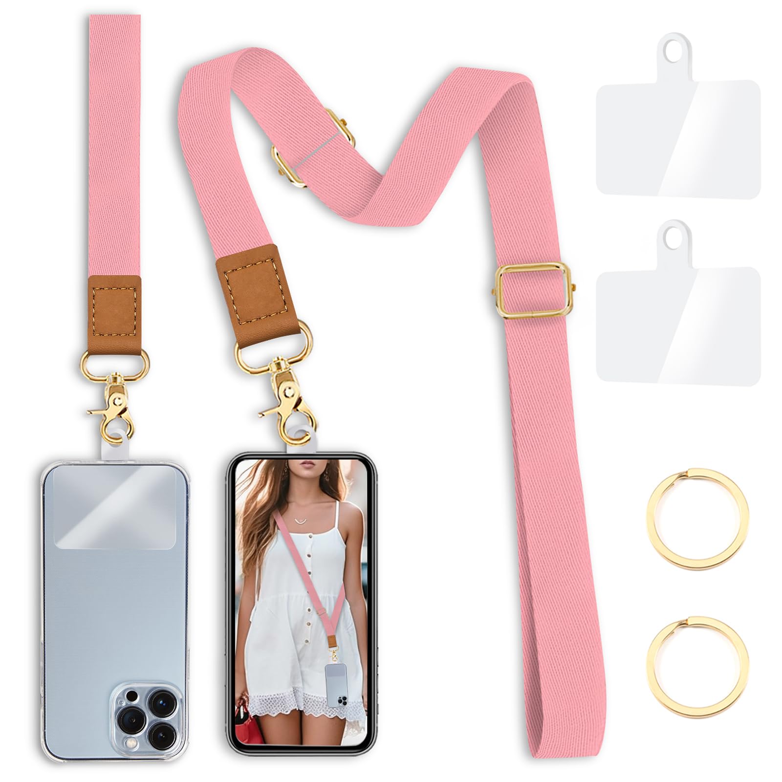 Yonlevres Phone Lanyard Crossbody Strap Wrist Neck Adjustable Women Solid