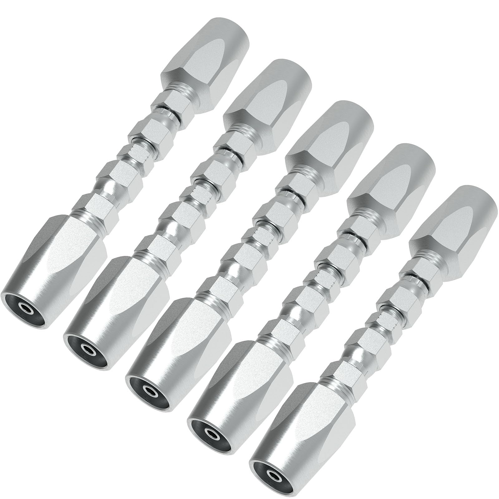 Reusable Hydraulic Hose Field Repair Kit, 1/2'' 3/8'' 1/4'' for Hydraulic Hose Crimper Fittings Size #08#06#04 (5PCS 1/2")