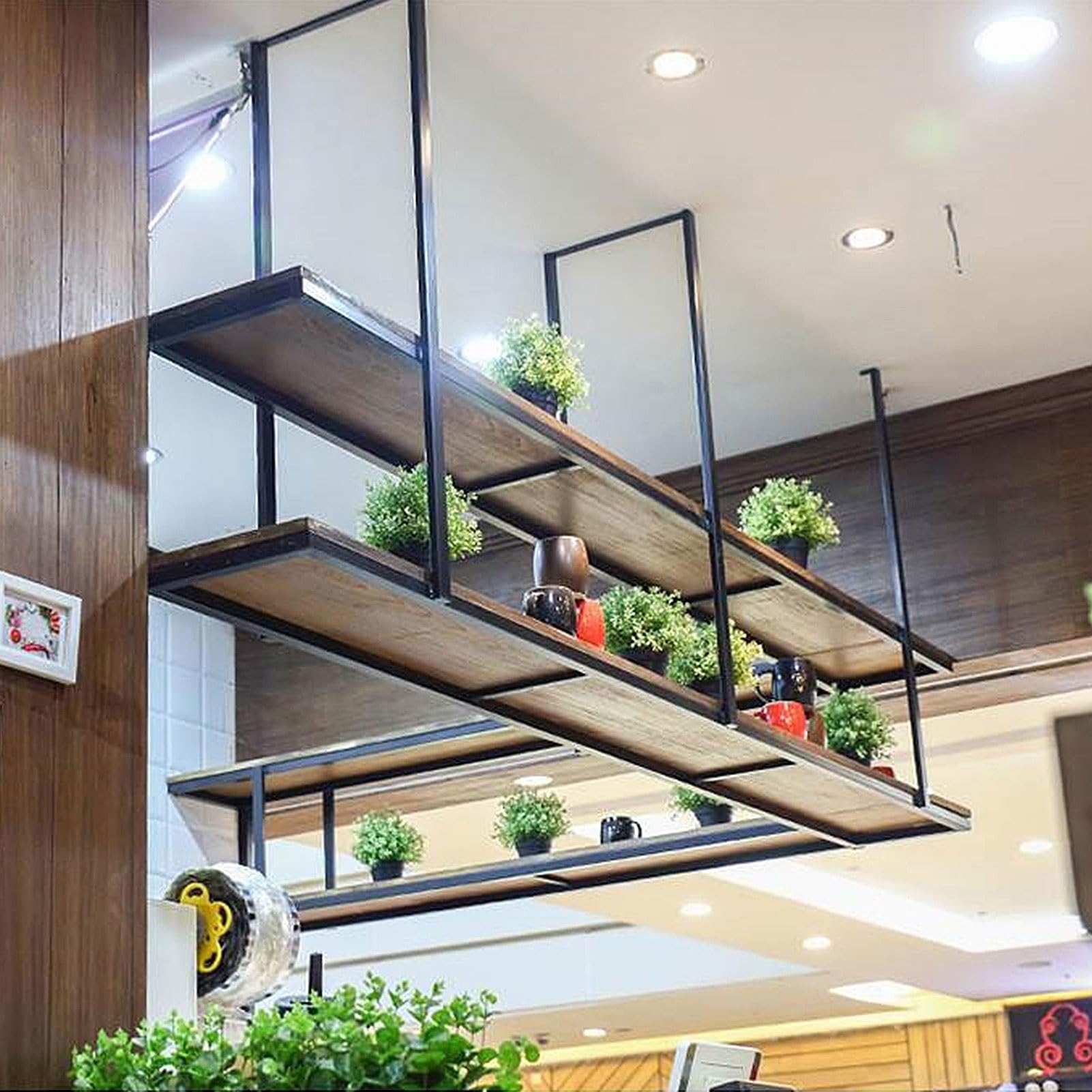 Étagère à fleurs suspendue en fer forgé, design mural premium